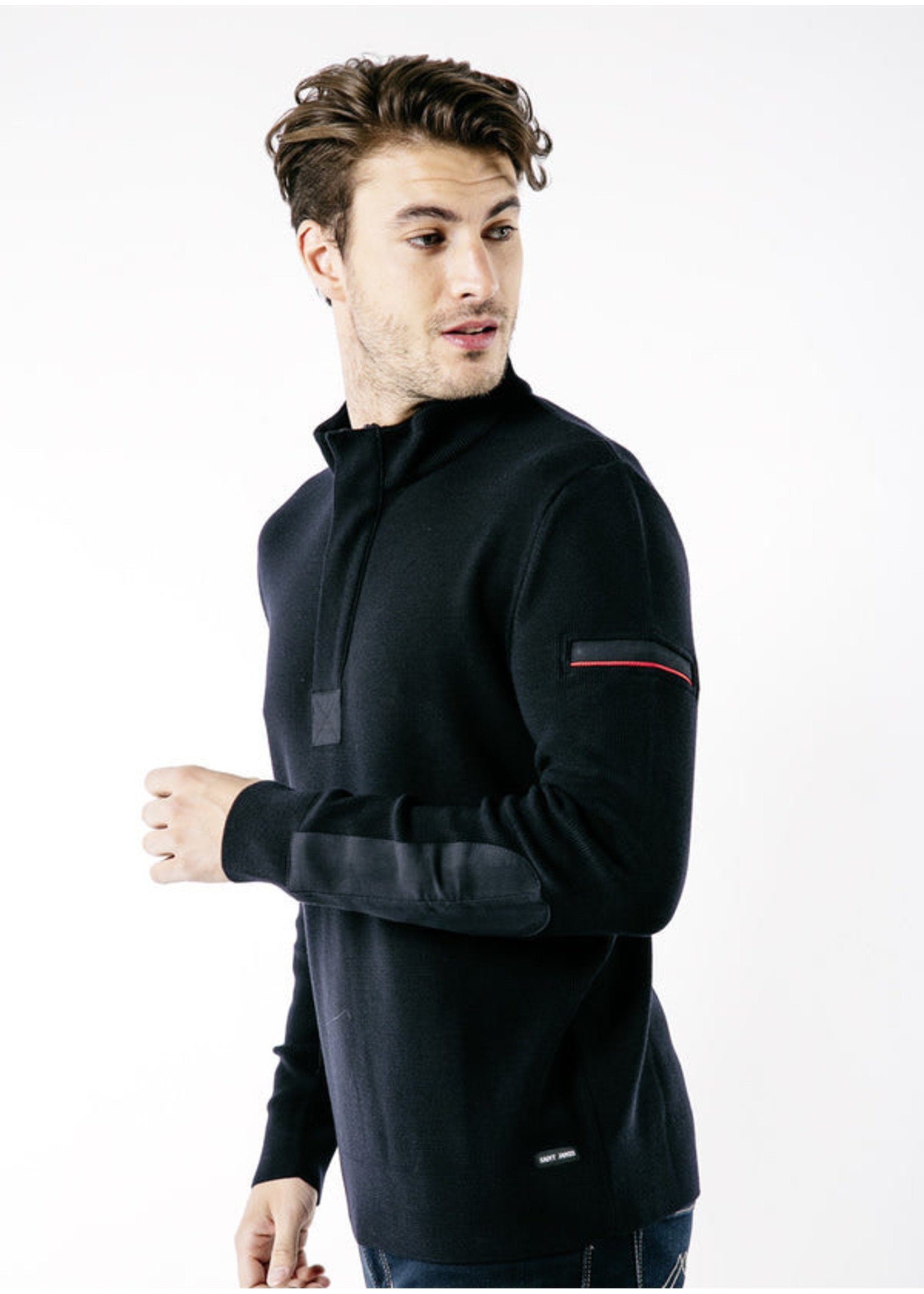 pull col 1/4 zip pour homme