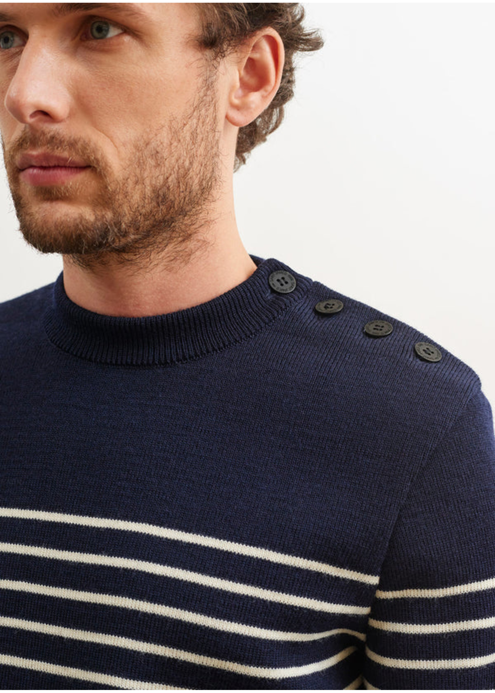 SAINT-JAMES Pull marin rayé Saint-James en pure laine vierge - BINIC