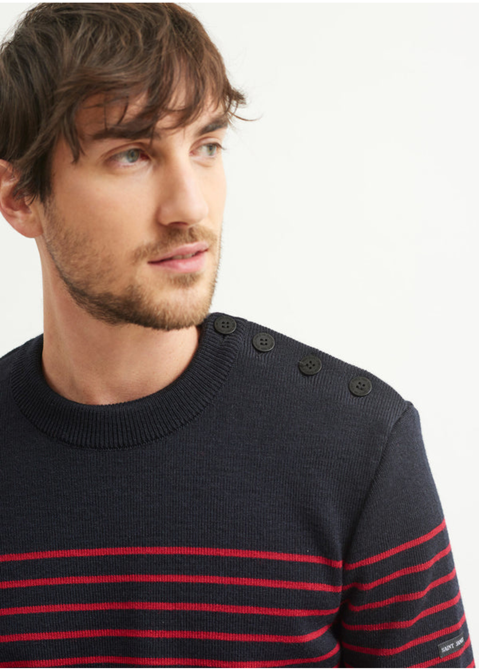 SAINT-JAMES Pull marin rayé Saint-James en pure laine vierge - BINIC
