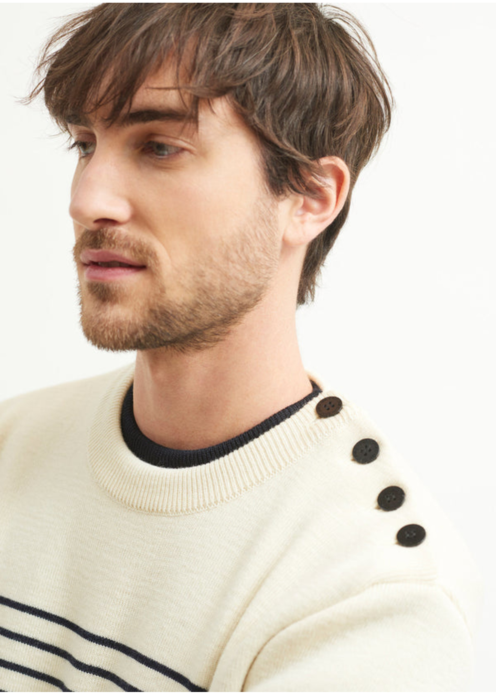 SAINT-JAMES Pull marin rayé Saint-James en pure laine vierge - BINIC