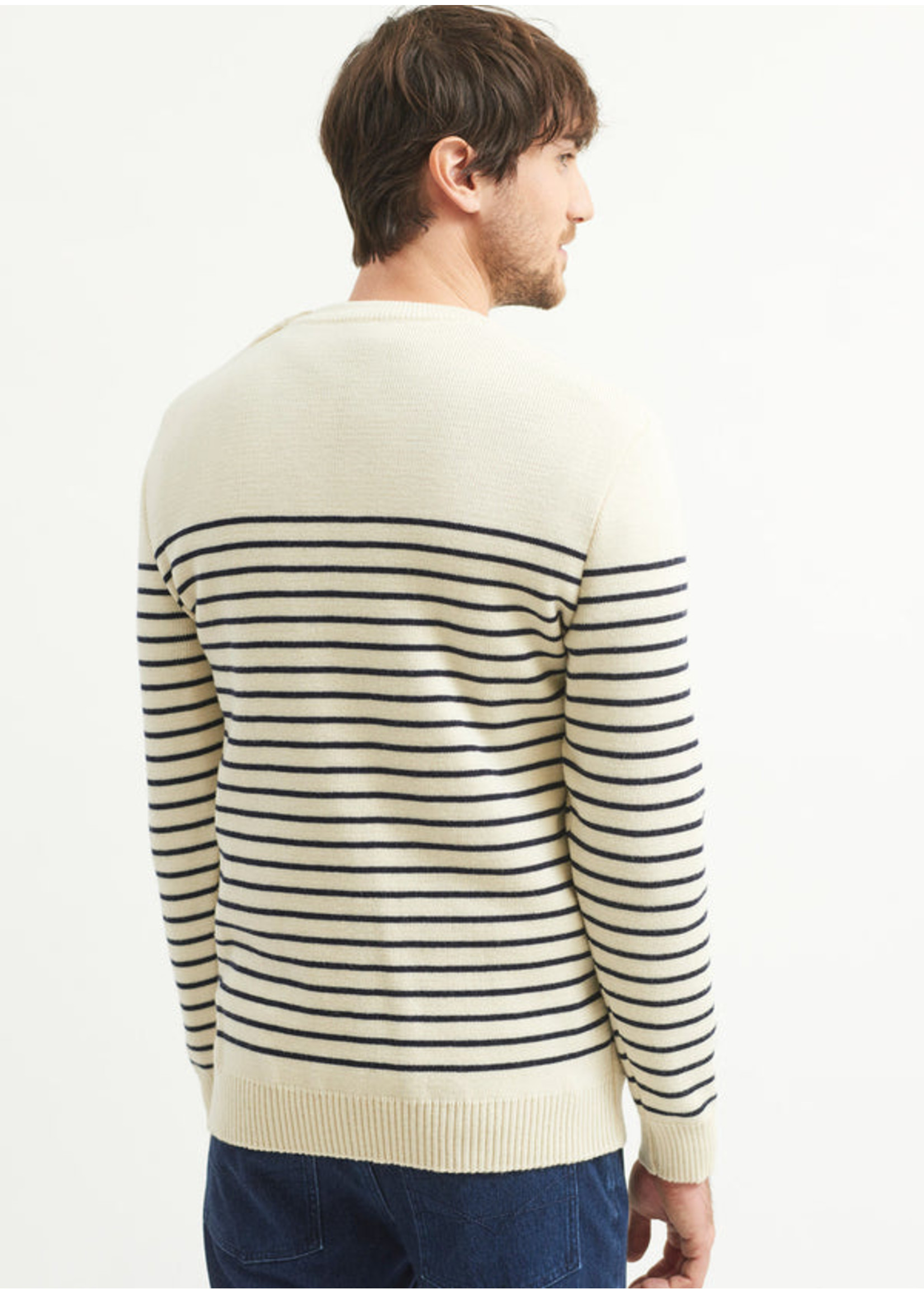 SAINT-JAMES Pull marin rayé Saint-James en pure laine vierge - BINIC