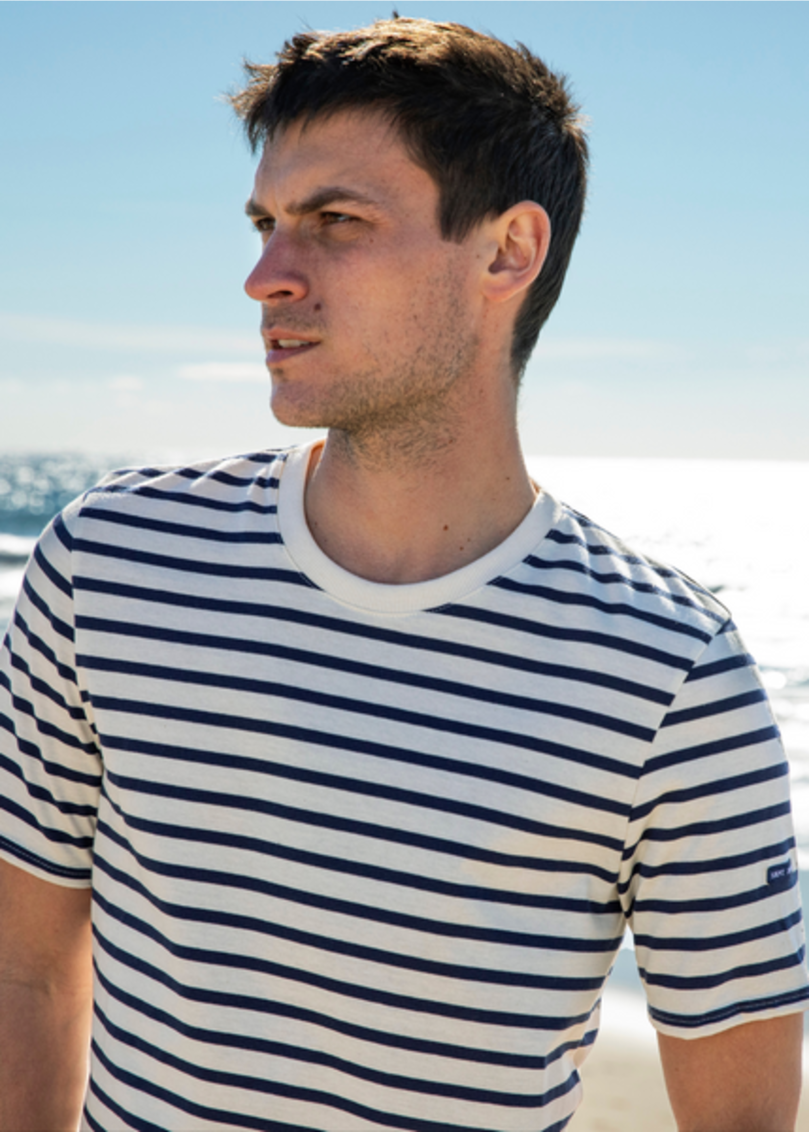 SAINT-JAMES T-shirt marinière Plouider à manches courtes en coton léger-Homme