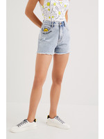 DESIGUAL Short rétro en jeans avec logo Smiley-Femme