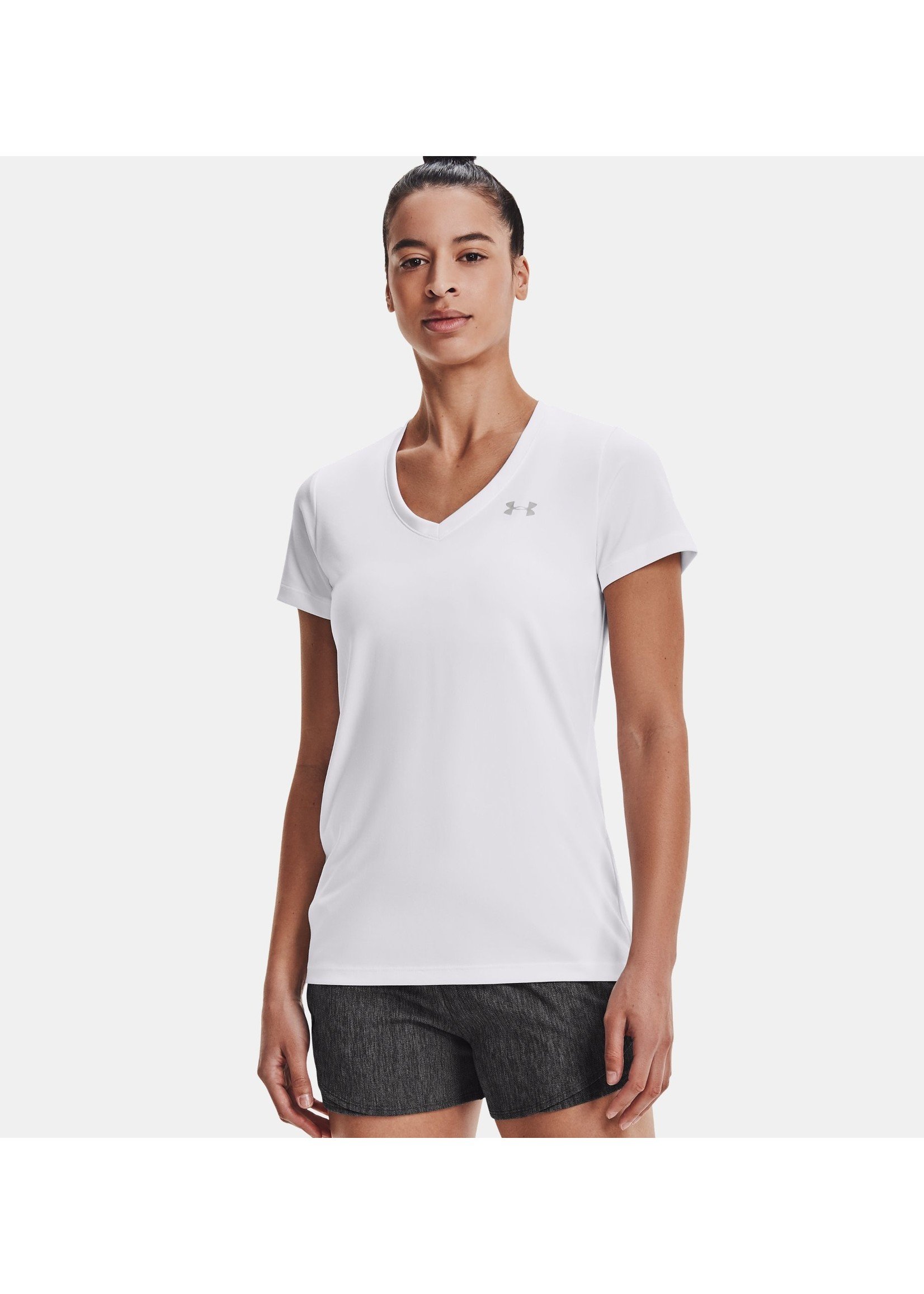 T-shirt Femme Under Armour UA Tech™ V-Neck Graphic - Gris Chiné - Gris –  Dragon Bleu