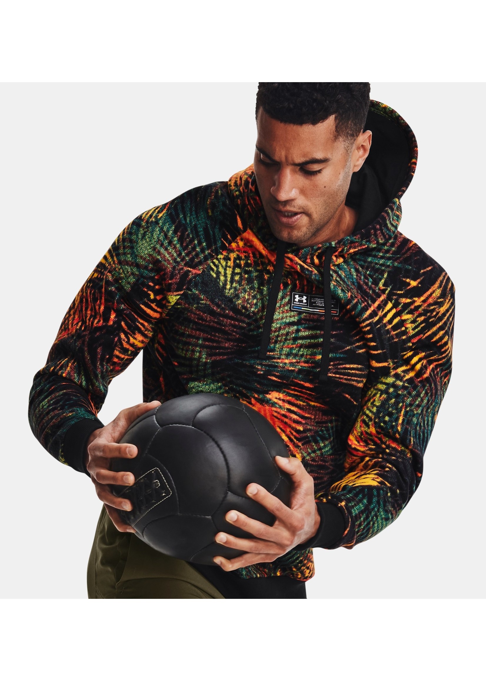 UNDER ARMOUR Haut à capuchon en molleton UA Rival Short Palm par Under Armour-Homme