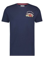 A FISH NAMED FRED T-shirt chest artwork scooter navy