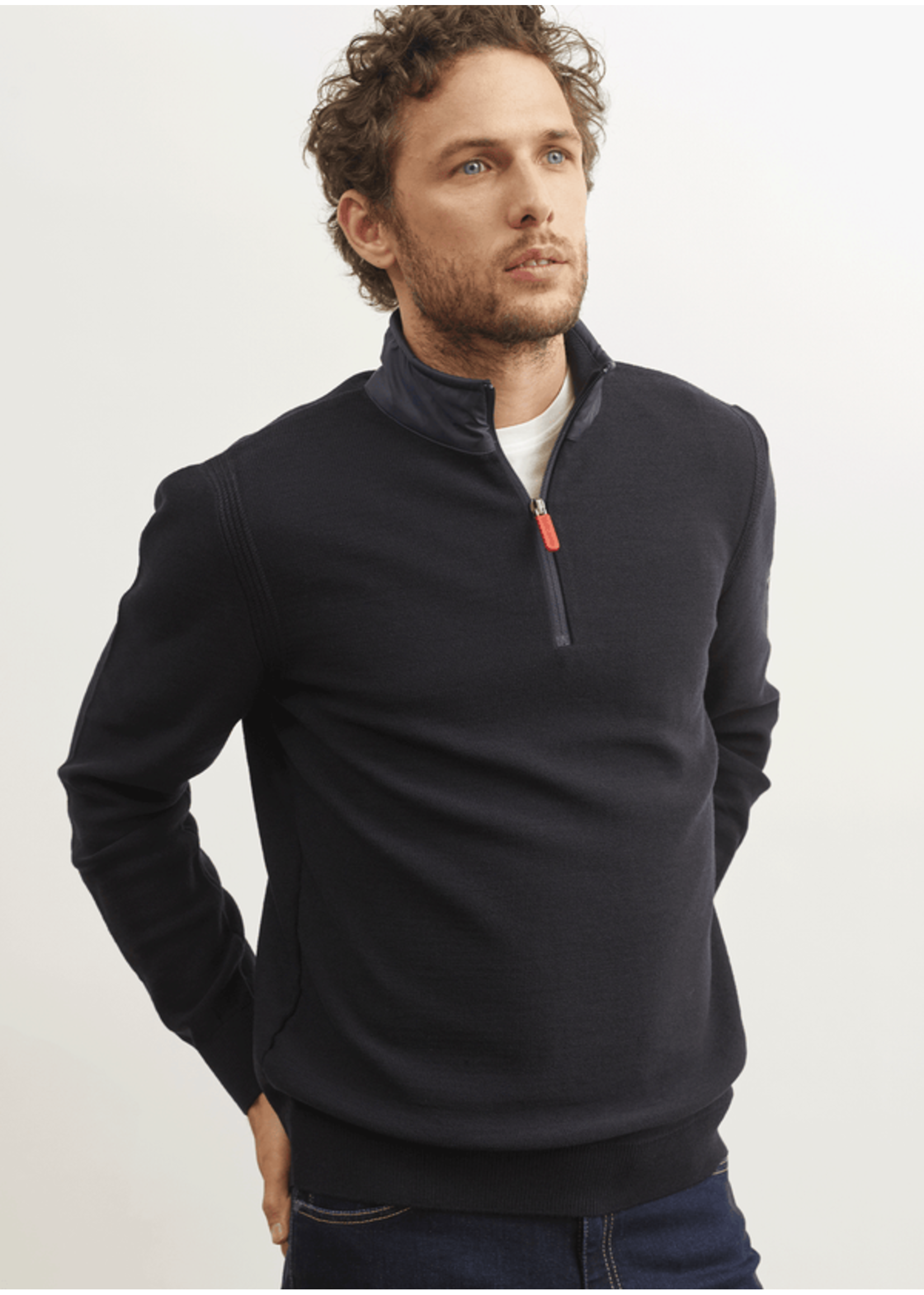 SAINT-JAMES Men's Pomeroy wool-blend 1/4 zip sweater