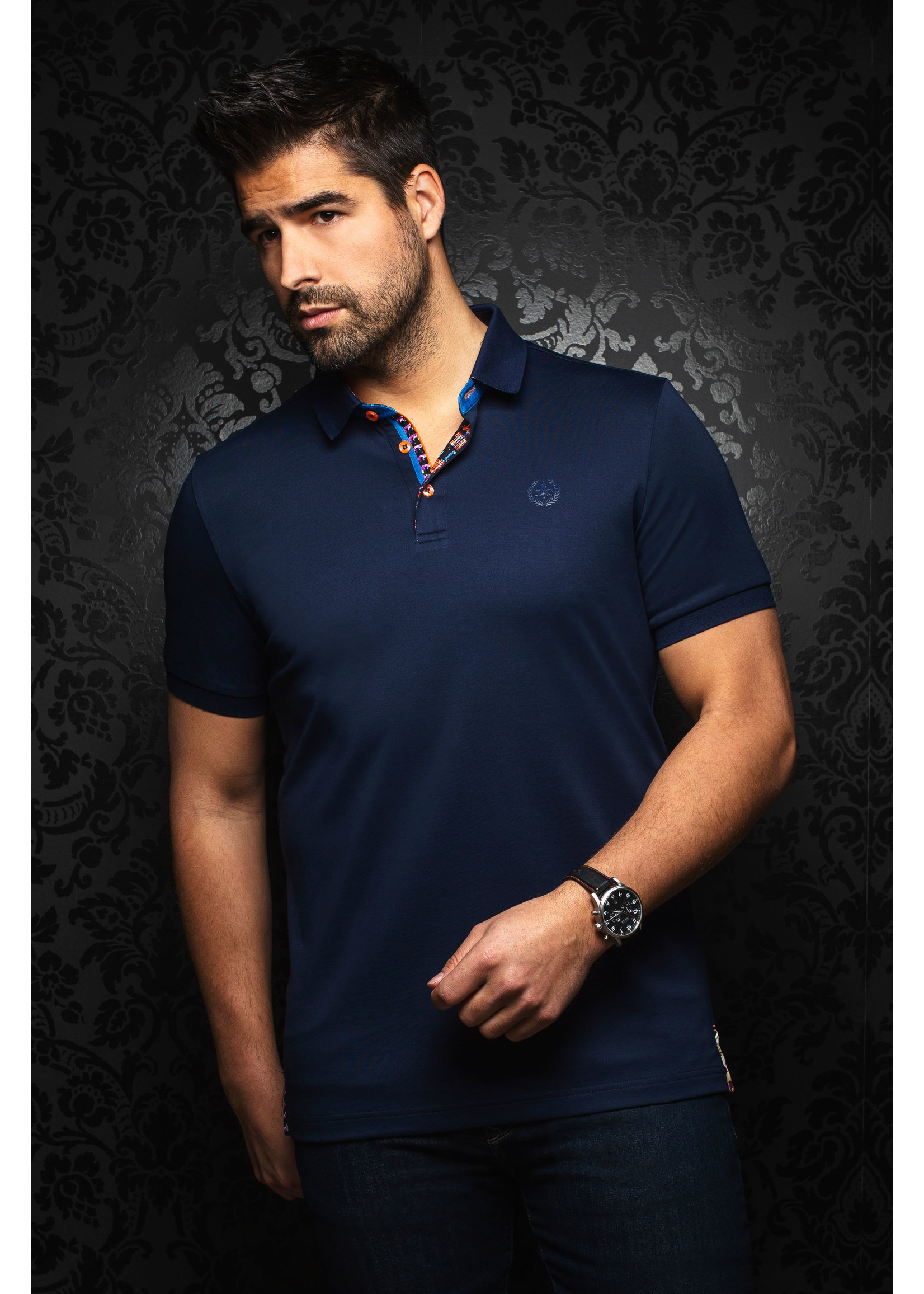 AU NOIR Chandail polo Eagle pour homme - 18 couleurs disponibles