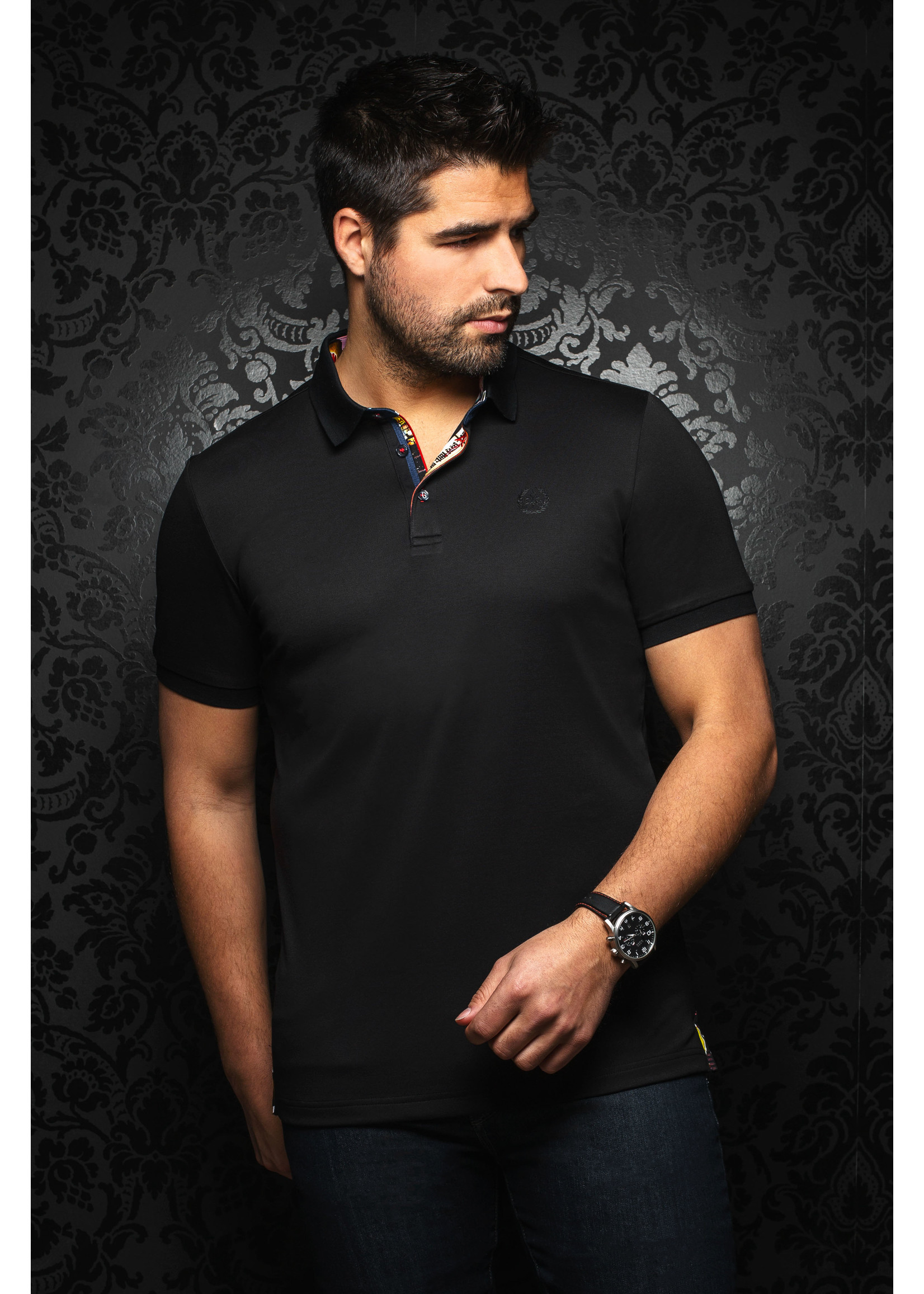 AU NOIR Chandail polo Eagle pour homme - 18 couleurs disponibles