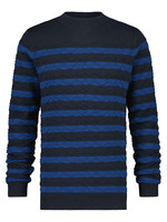 A FISH NAMED FRED Striped Mountain Knit Navy / Cobalt