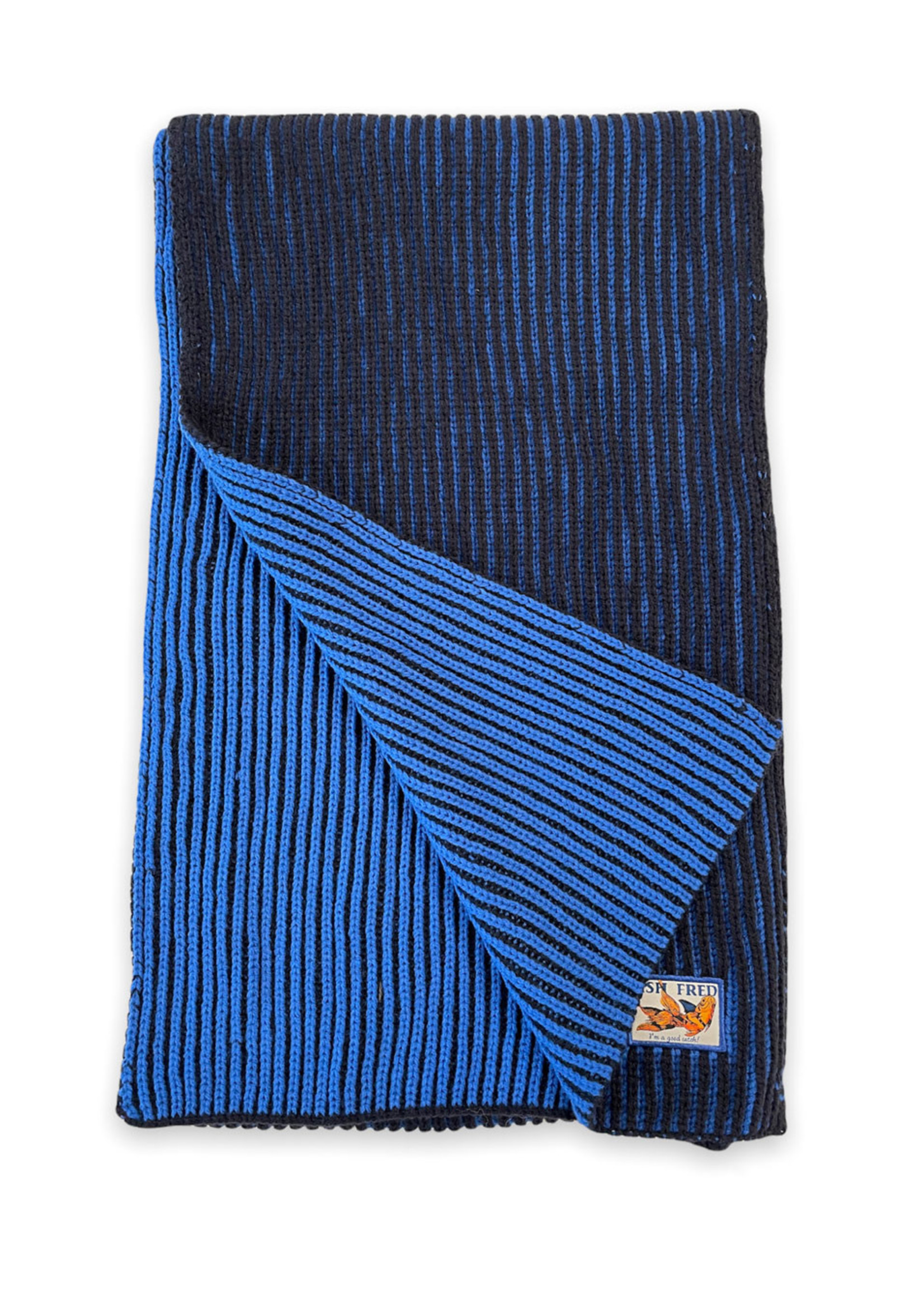 A FISH NAMED FRED Men's Scarf Colorblock Navy
