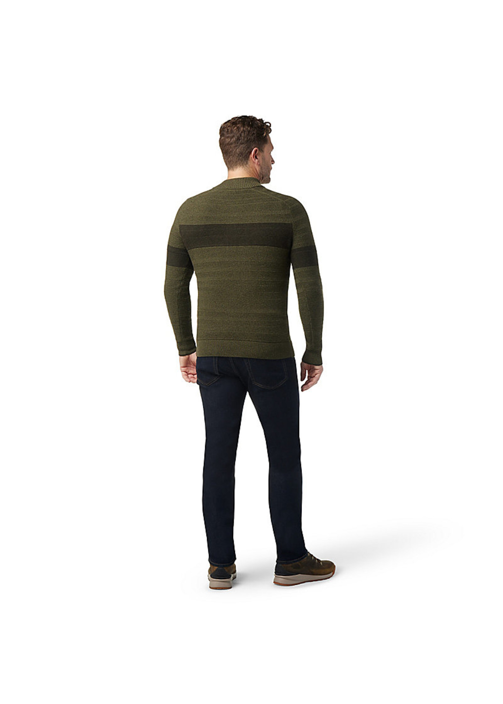 SMARTWOOL Men's Ripple Ridge Stripe Half Zip Sweater