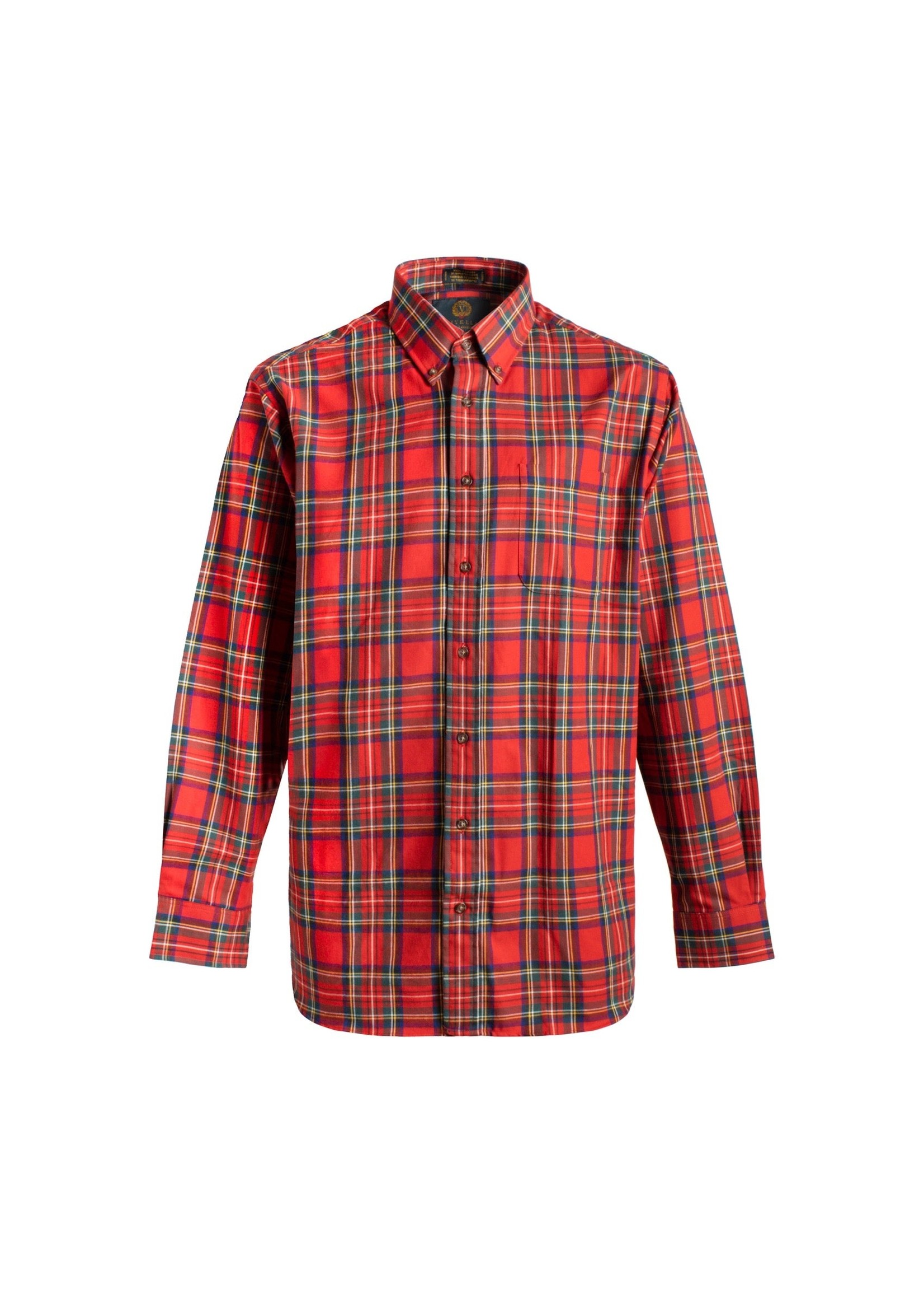 Wool and Cotton Flannel Sport Shirt: Men's Viyella Shirt Royal