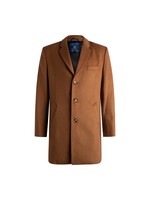 VIYELLA WOOL BLEND 3 BUTTON COAT IN CAMEL