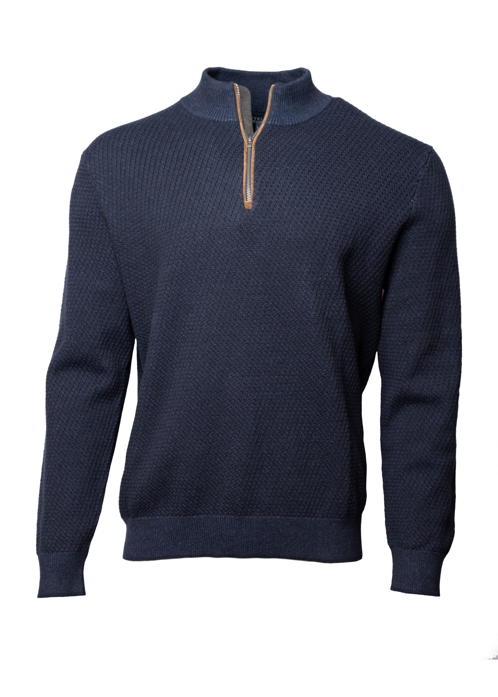 VIYELLA Cotton and cashmire mock zip sweater