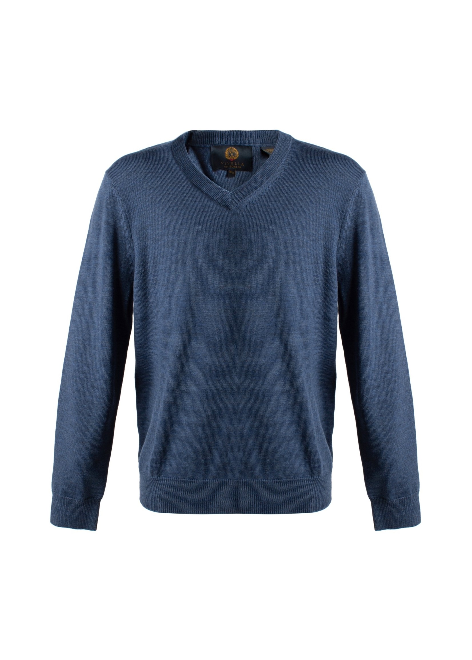 VIYELLA Chandail en laine mérinos col en V - 6 couleurs disponibles