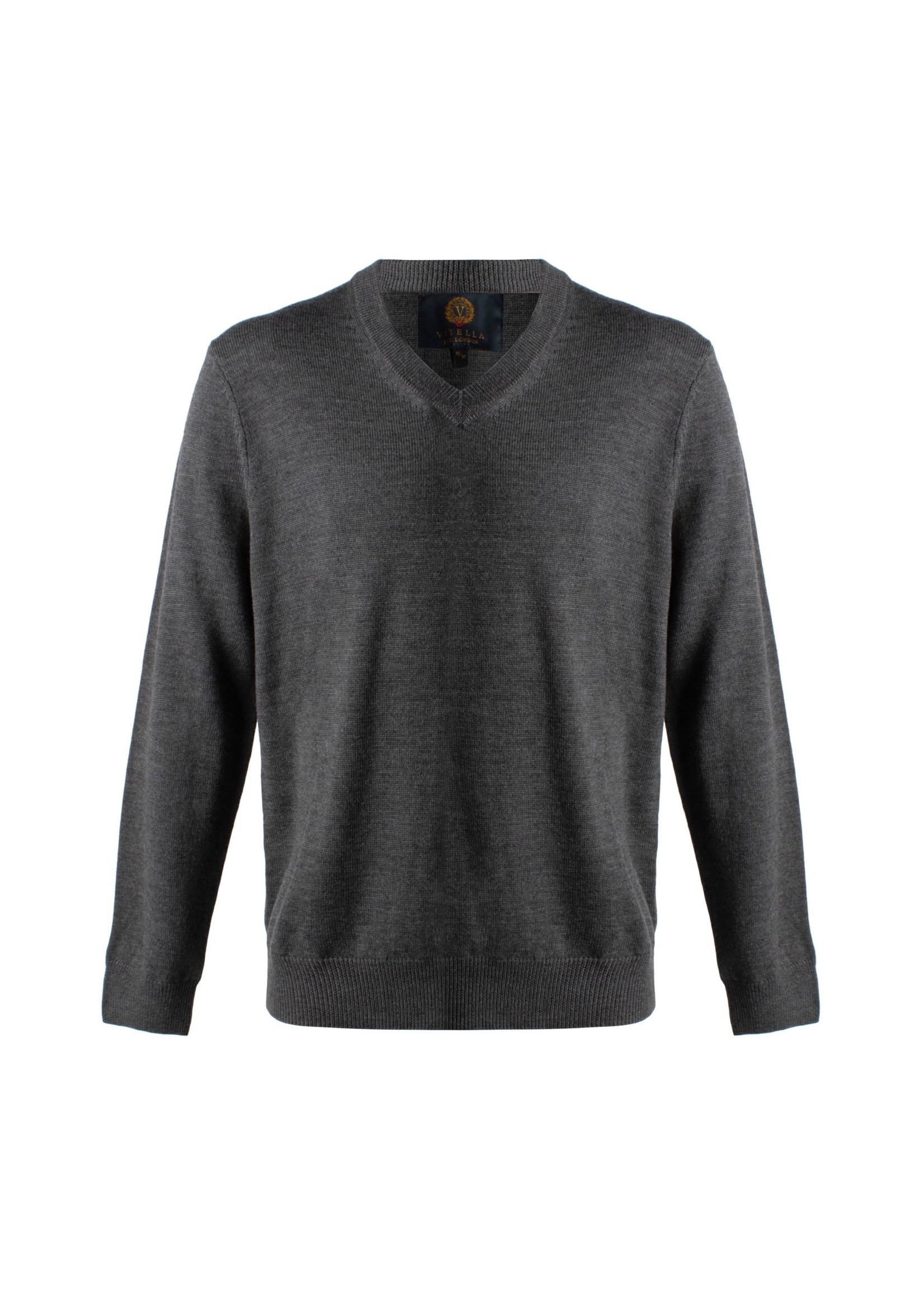 VIYELLA Chandail en laine mérinos col en V - 6 couleurs disponibles