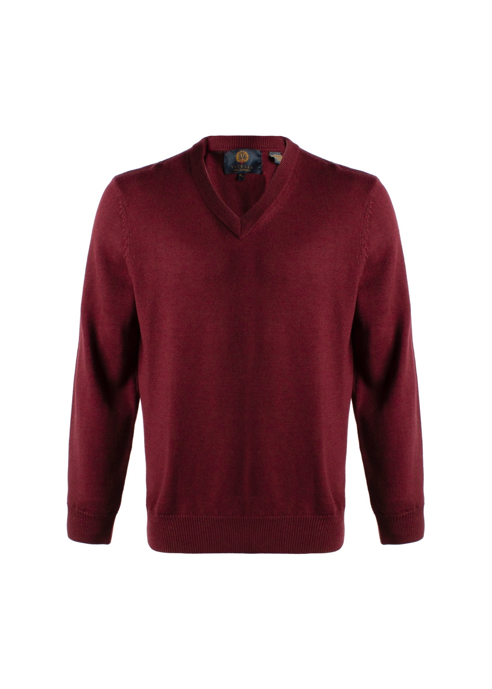 VIYELLA Chandail en laine mérinos col en V - 6 couleurs disponibles