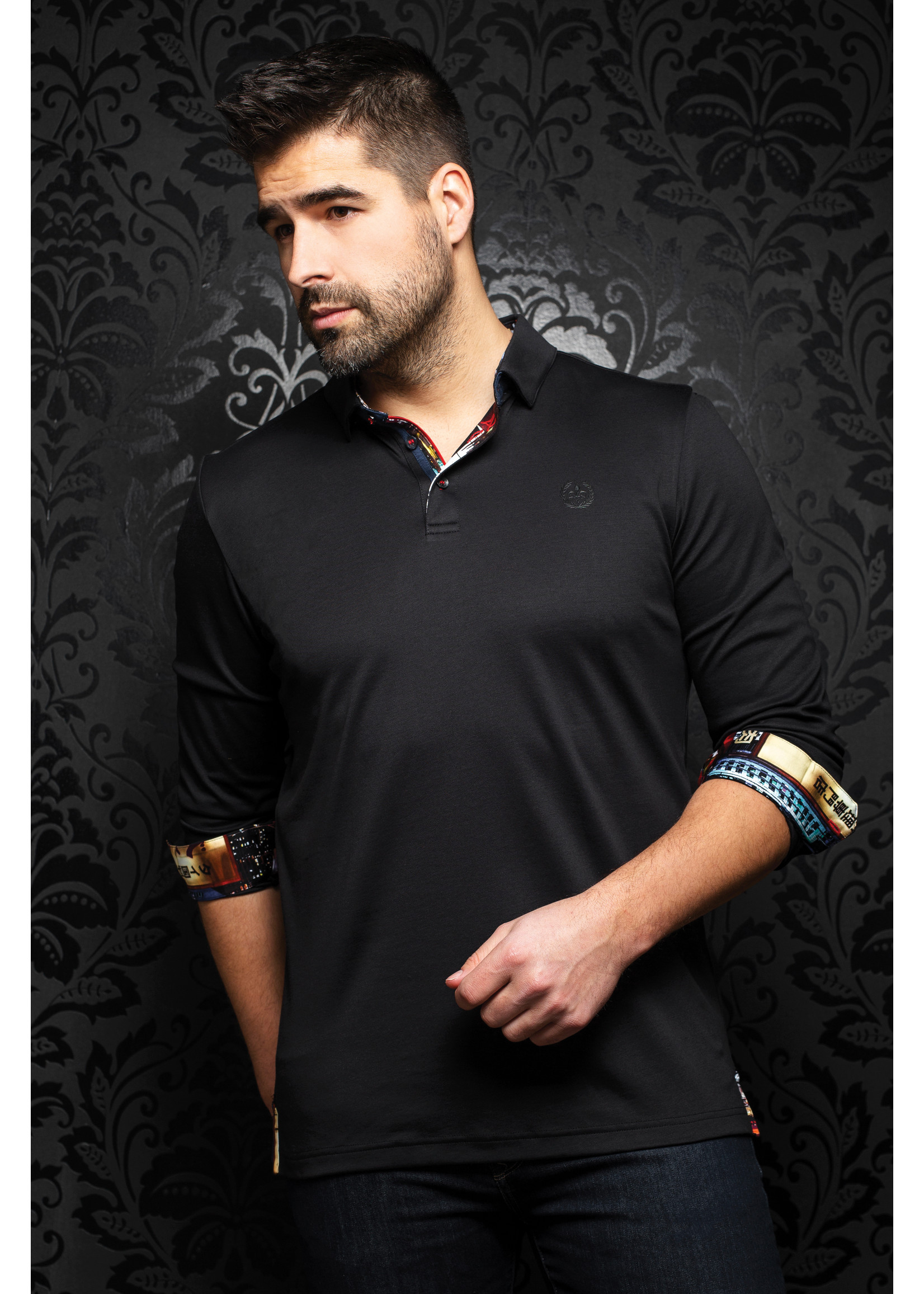 AU NOIR Men's Falcon long sleeve polo shirt