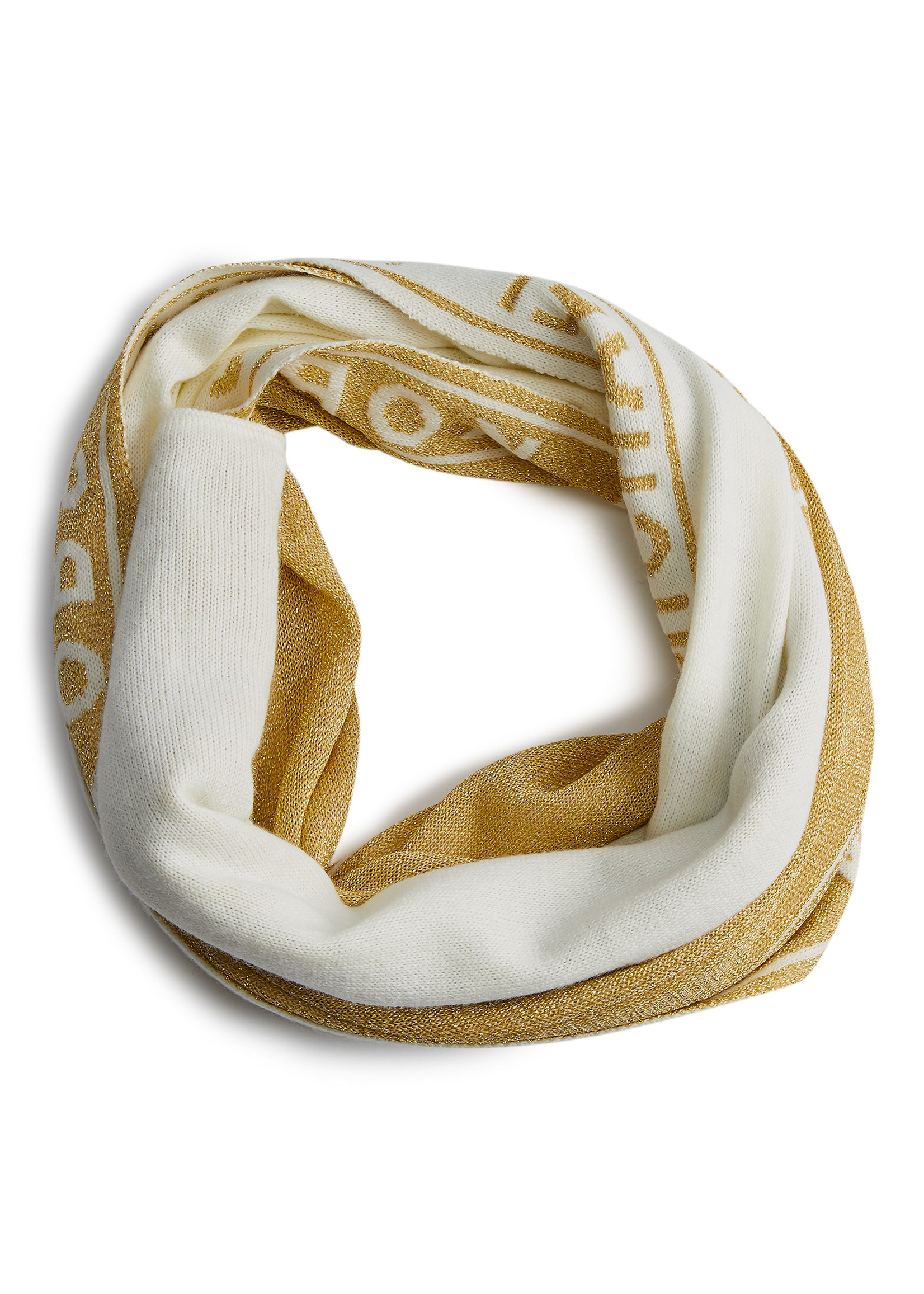 Foulard en tricot avec inscriptions-Femme
