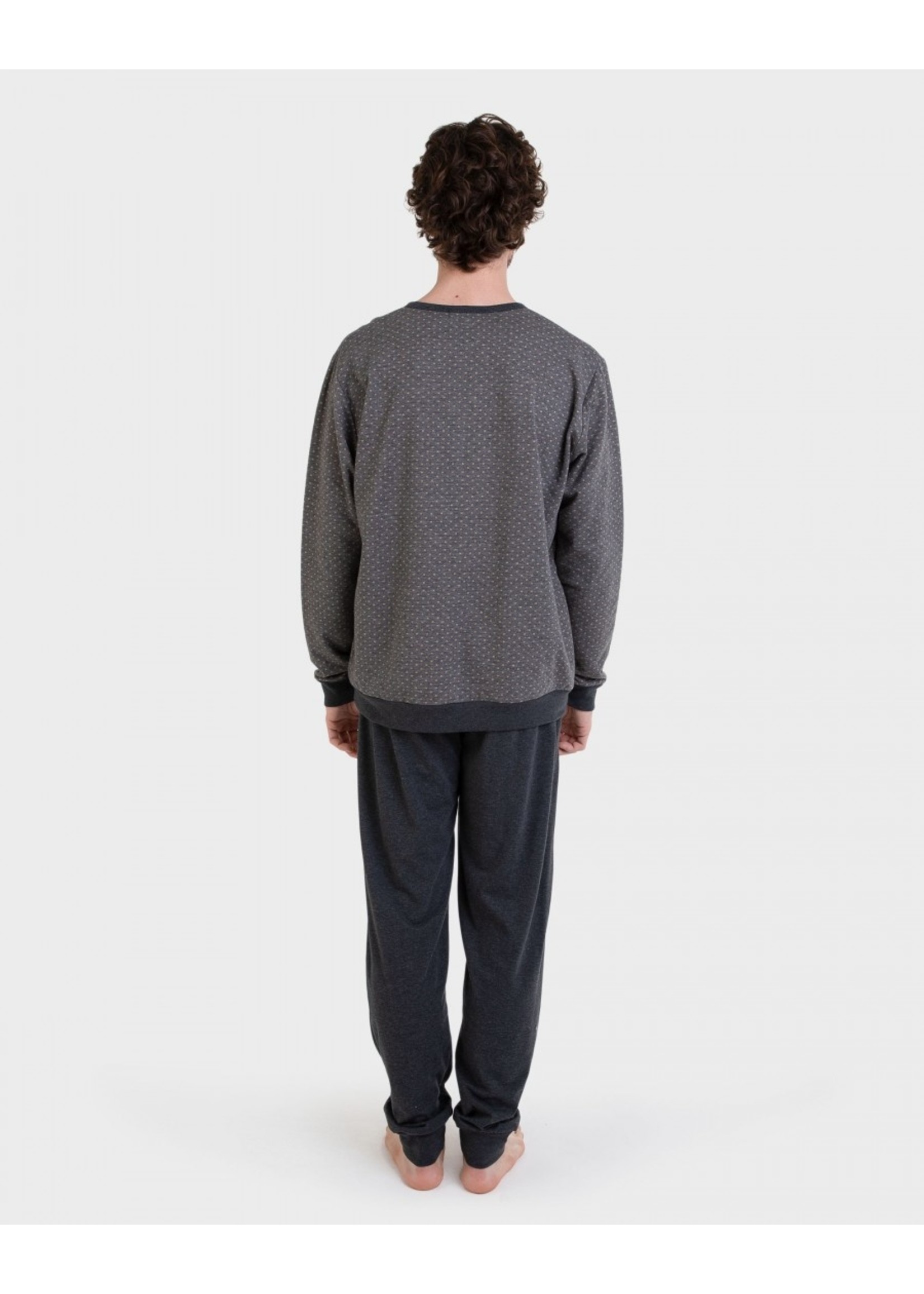 MASSANA Men's loungewear with col henley tee and long pant