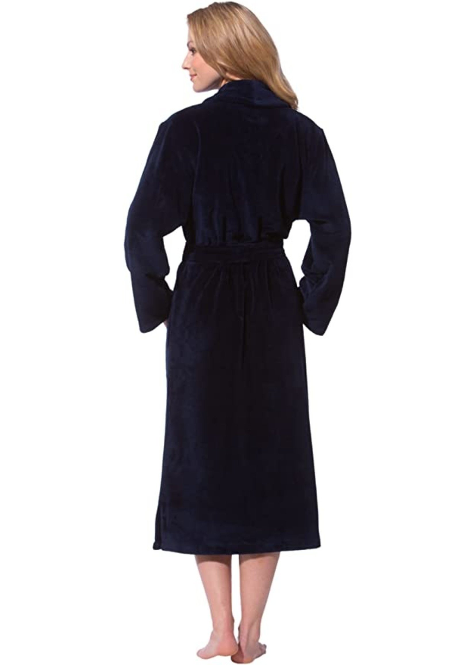 MORGENSTERN Robe de chambre Anna en ratine de coton uni-Femme