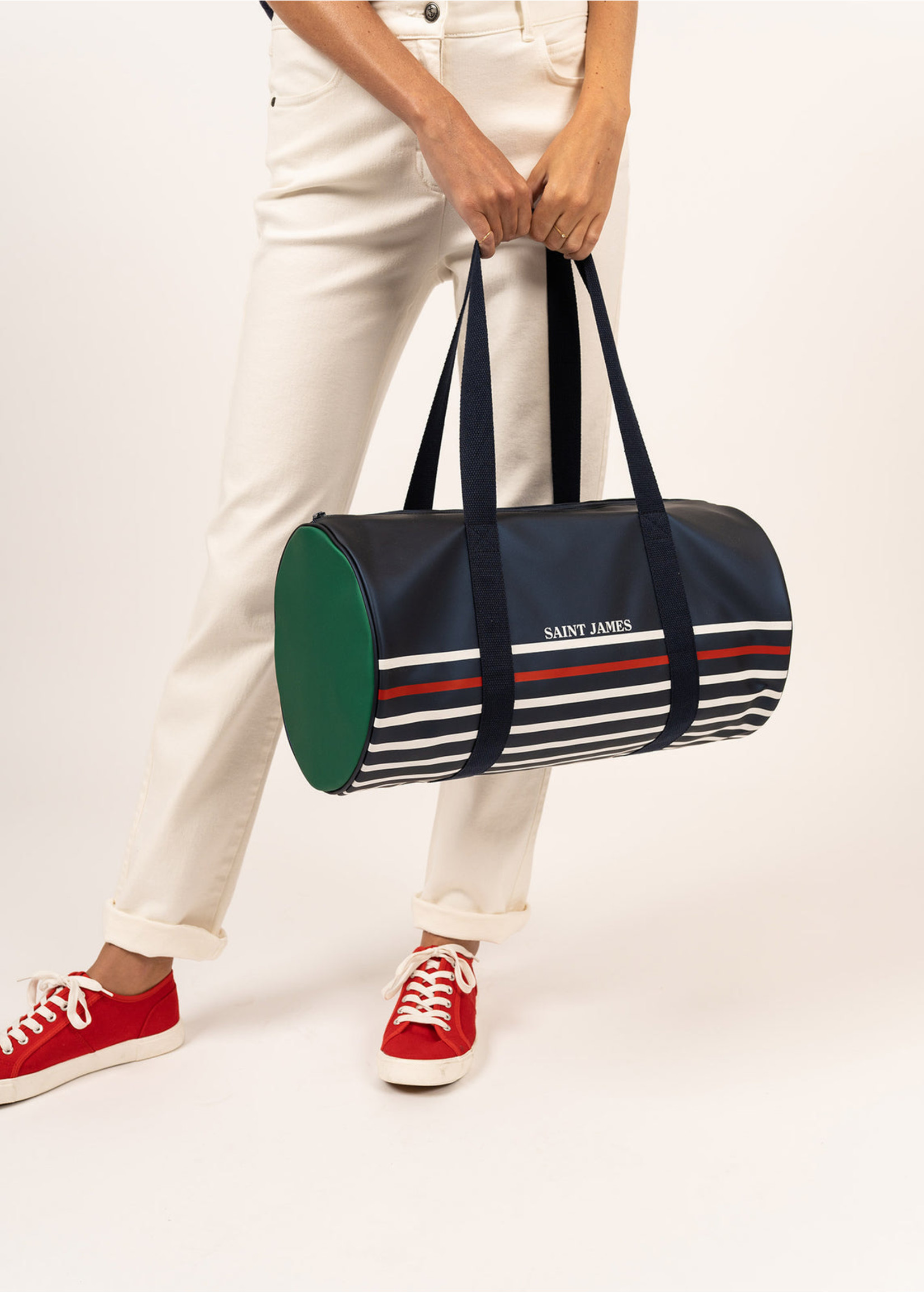 SAINT-JAMES Striped bowling bag