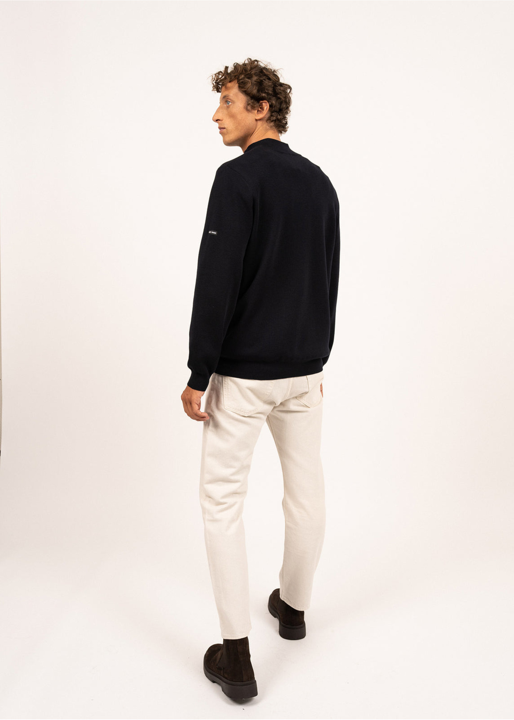 SAINT-JAMES Crossley jumper with zipped high-neck, in soft wool