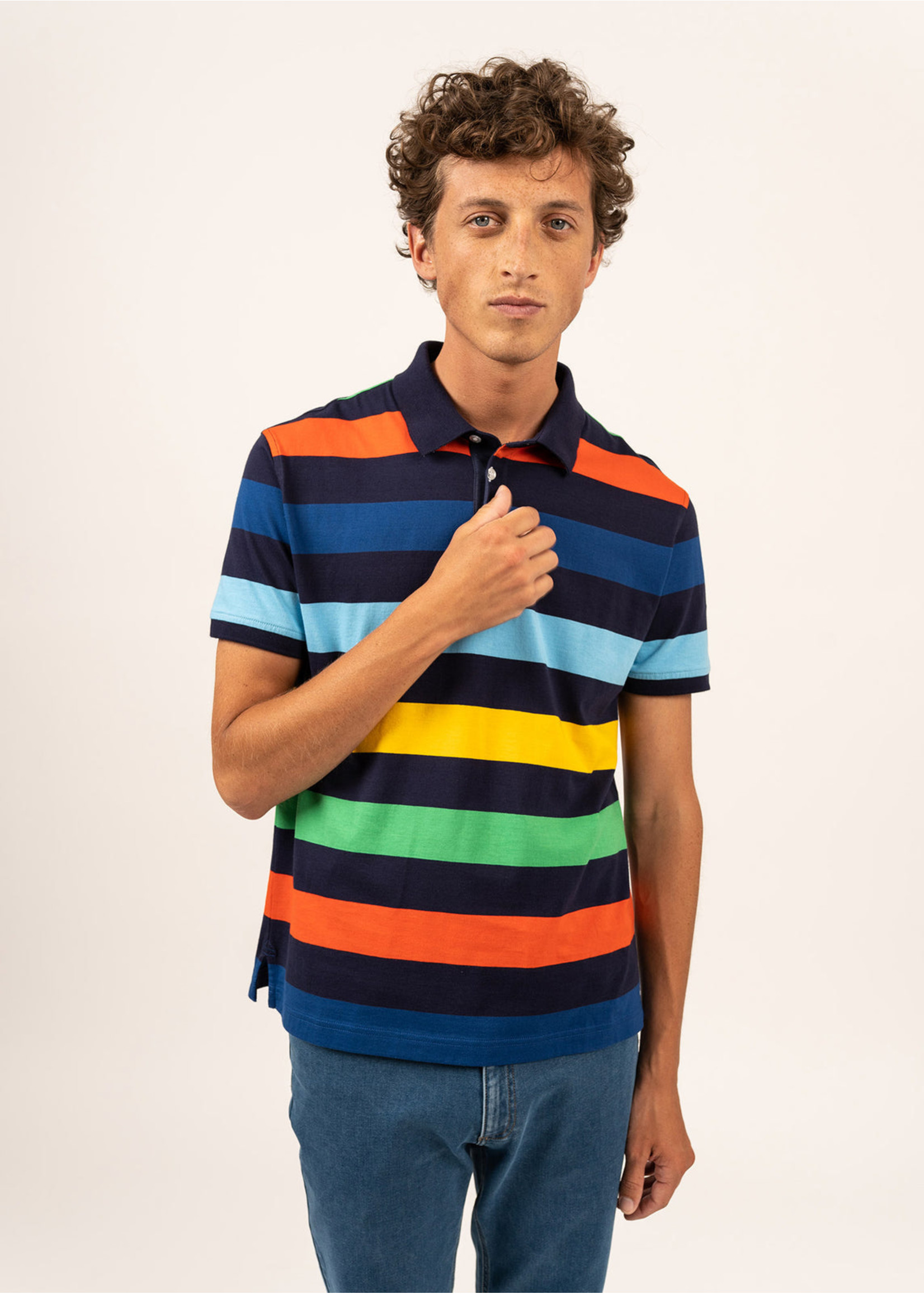 SAINT-JAMES Tanguy wide striped polo shirt short-sleeved