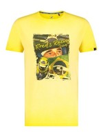 A FISH NAMED FRED Men's T-shirt with yellow racing car print