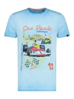 A FISH NAMED FRED T-shirt avec imprimé de voiture de course bleu-Homme