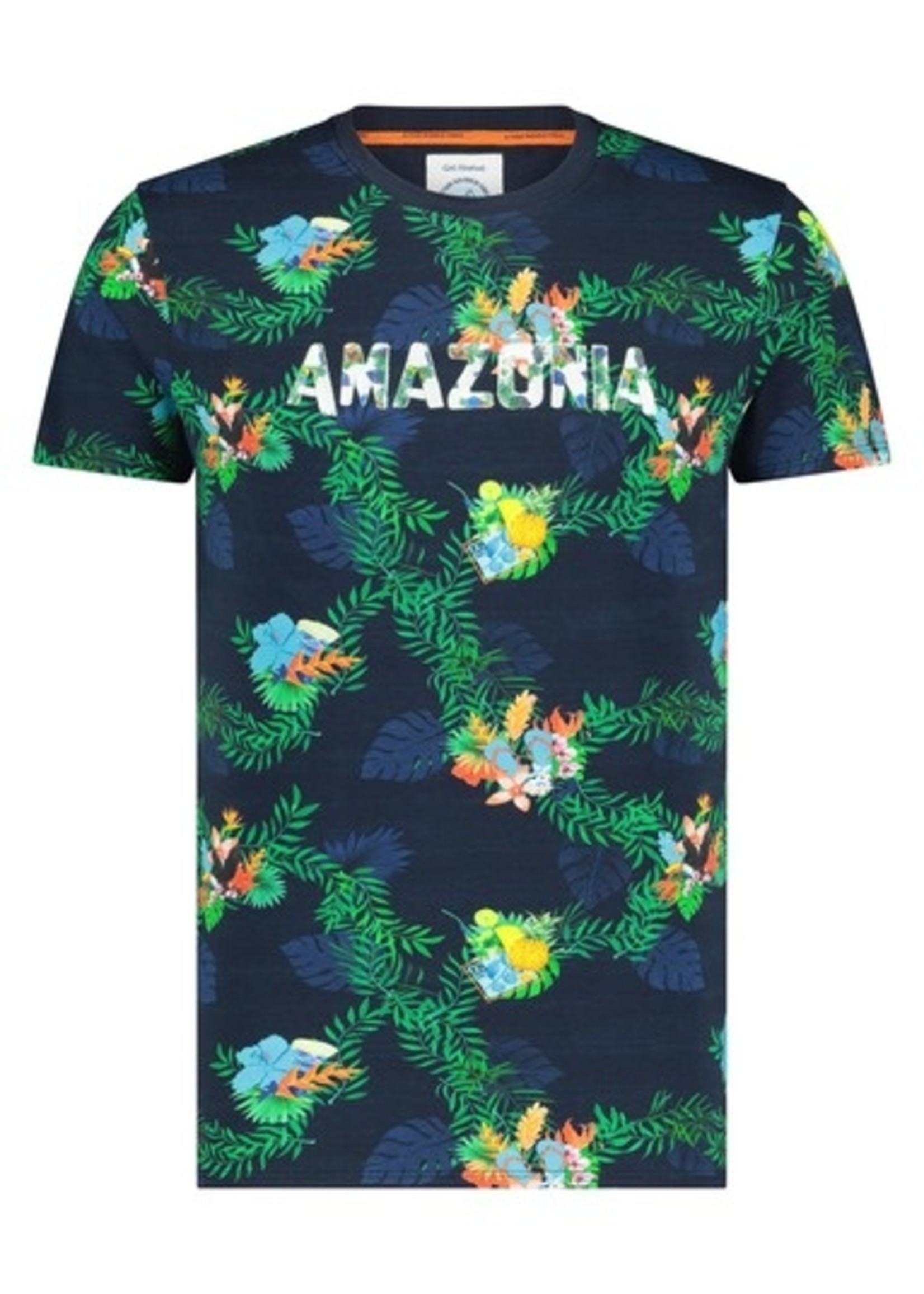 A FISH NAMED FRED Men's T-shirt with AMAZONIA leaf print