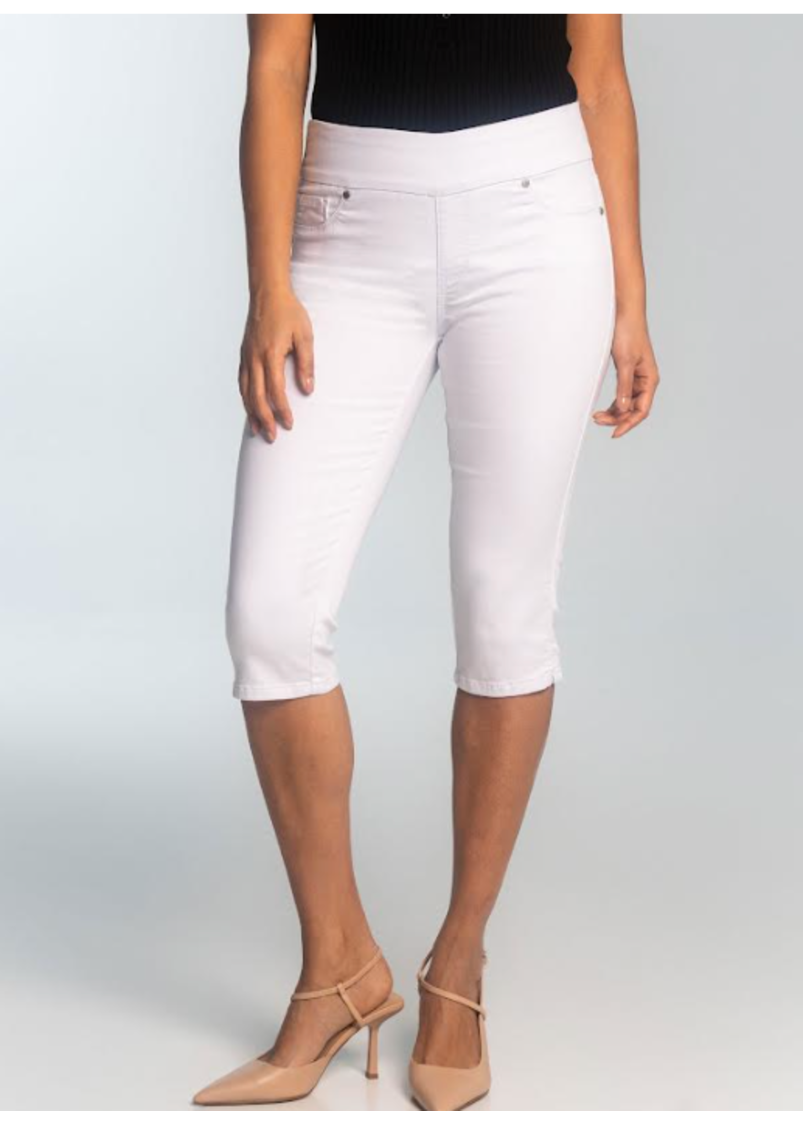 LOIS JEANS & JACKETS Capri facile à enfiler style Liette taille régulière Blanc-Femme