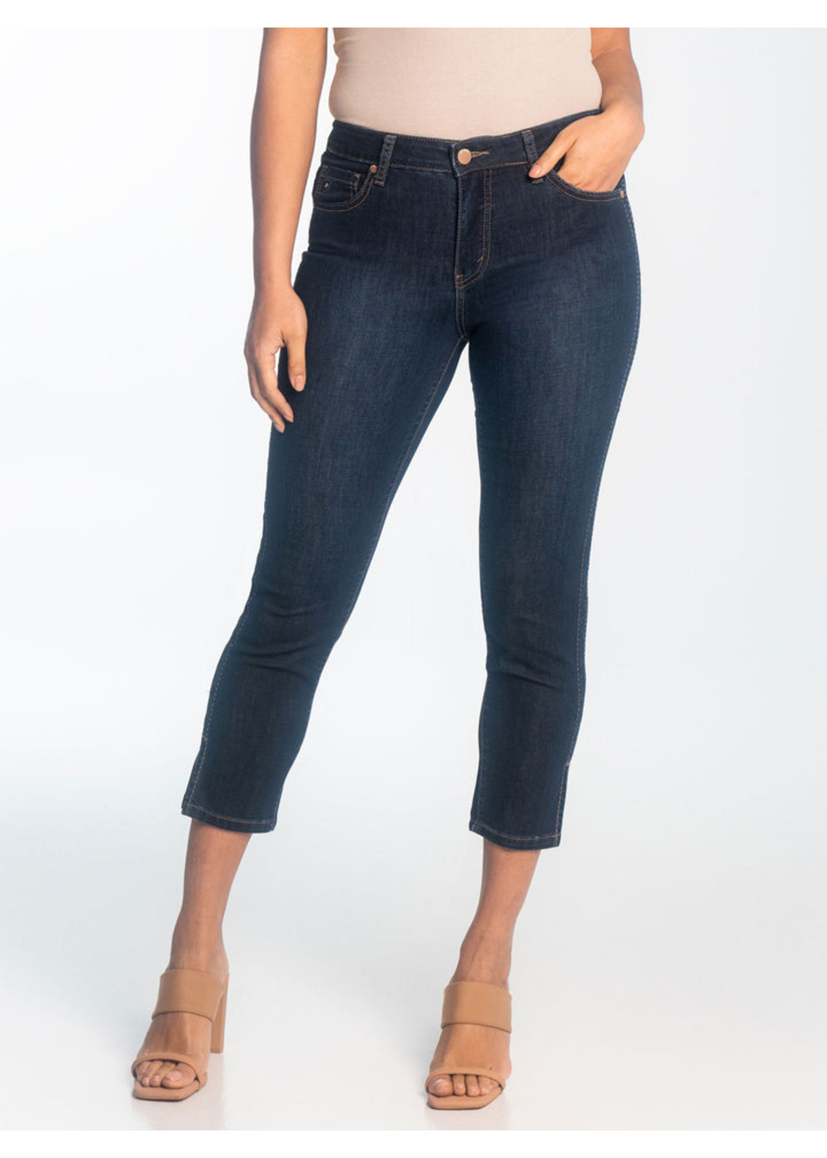 LOIS JEANS & JACKETS Pantacourt denim foncé style Georgia taille mi-haute-Femme