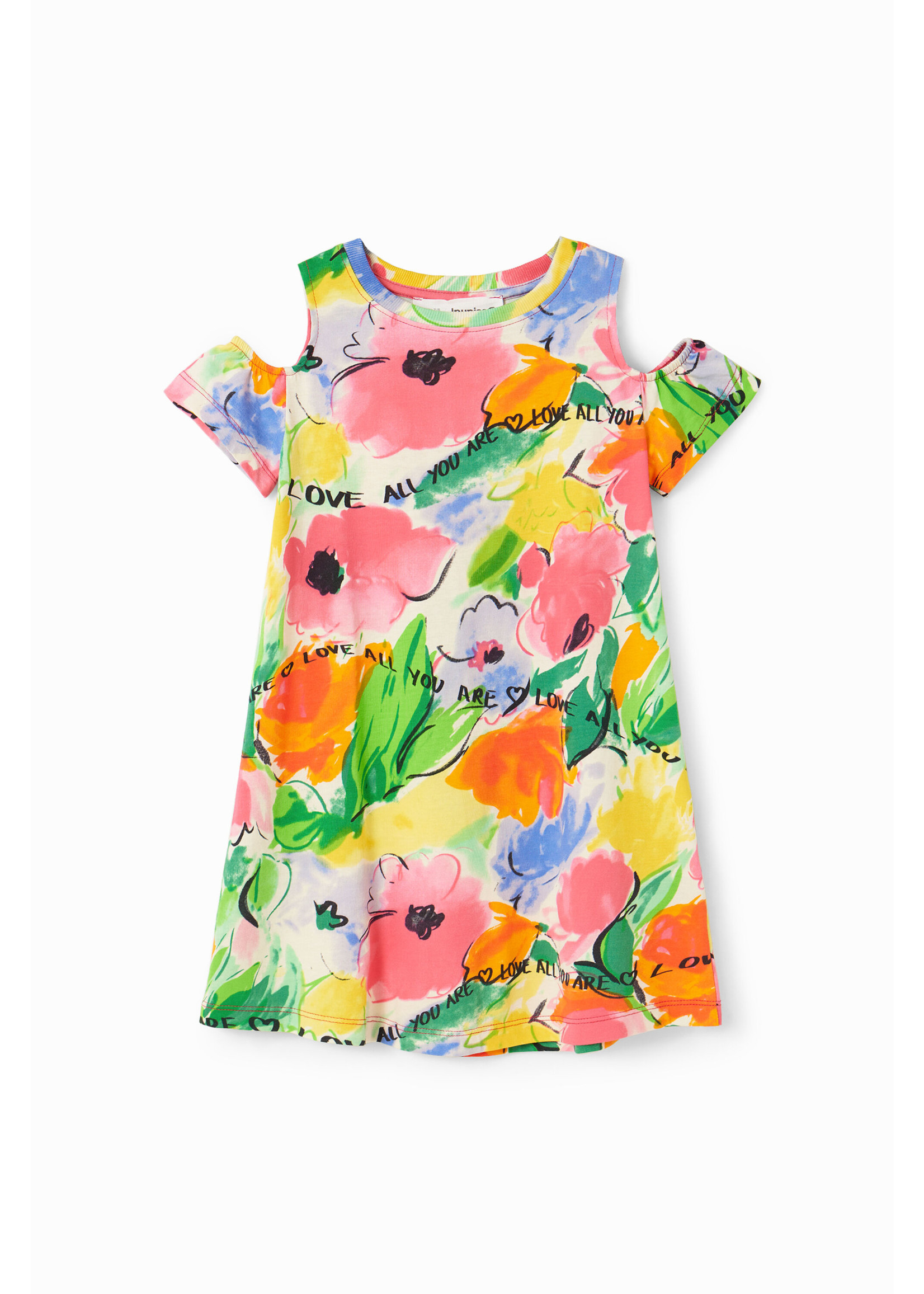 DESIGUAL Cut-out floral T-shirt dress