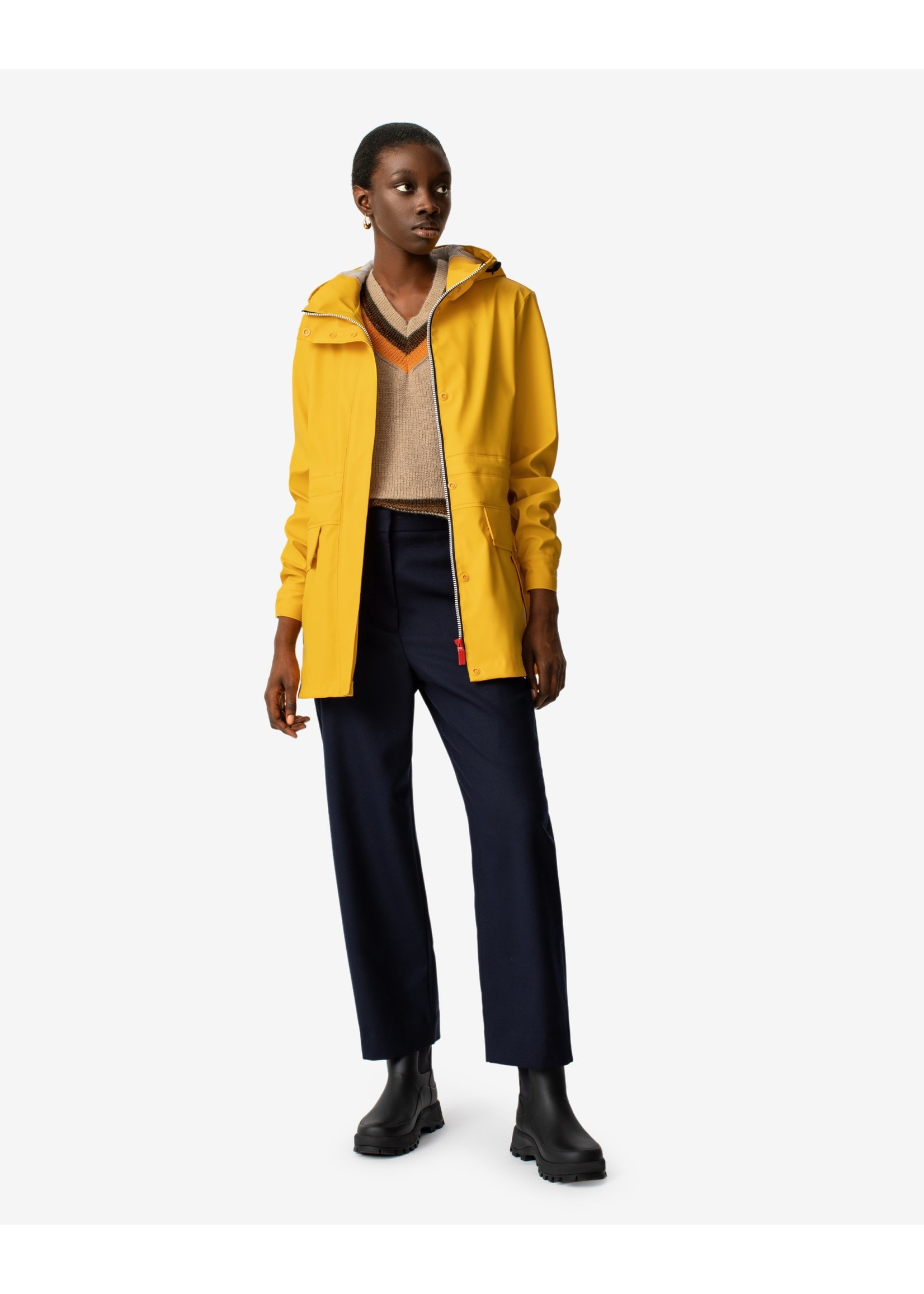 manteau de pluie jaune femme
