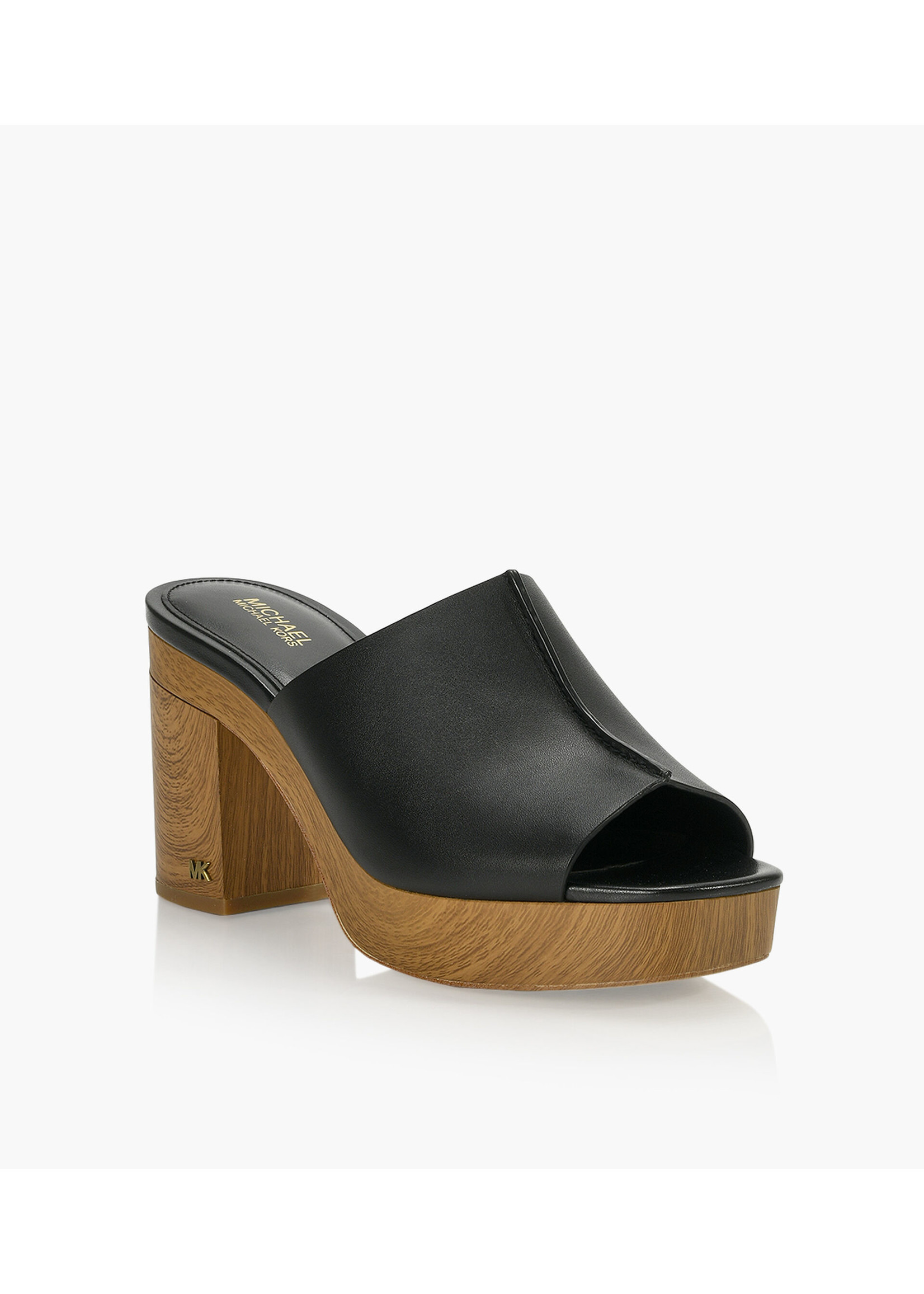 MICHAEL MICHAEL KORS Sandale plateforme en cuir Aldrich Mule-Noir