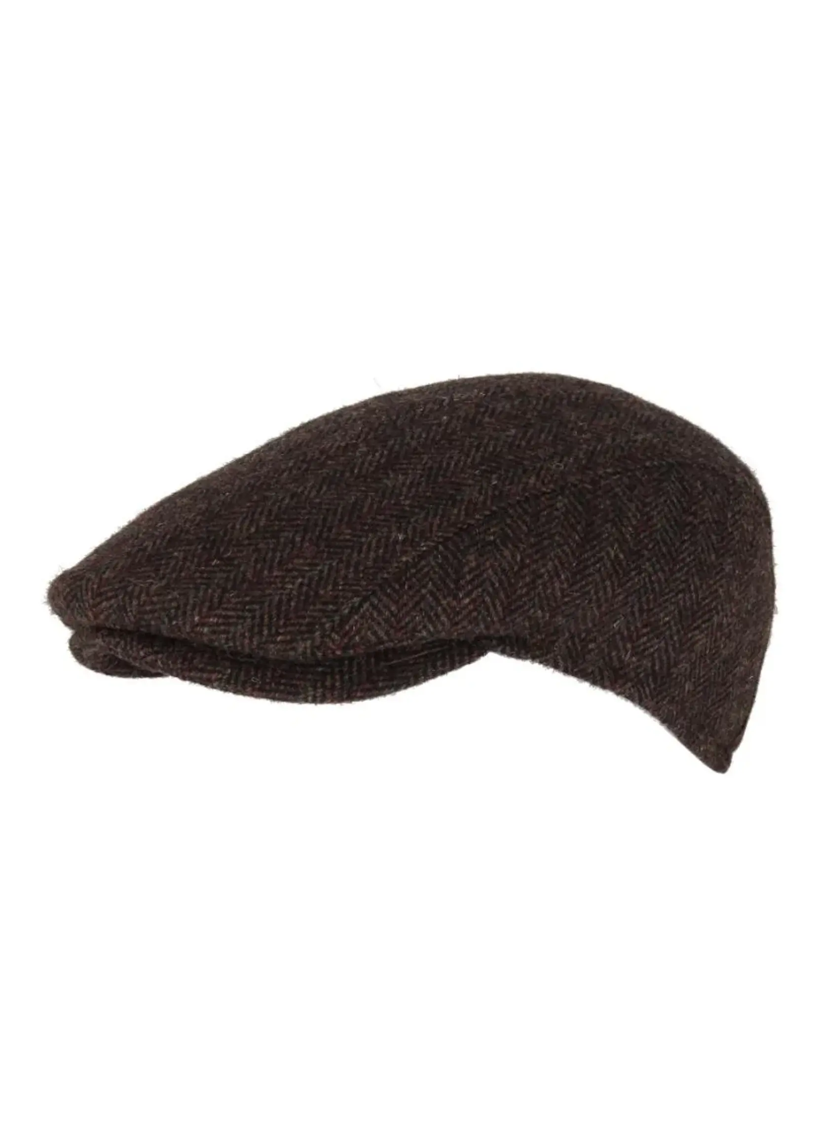 Men's 100% pure wool cap with herringbone weave