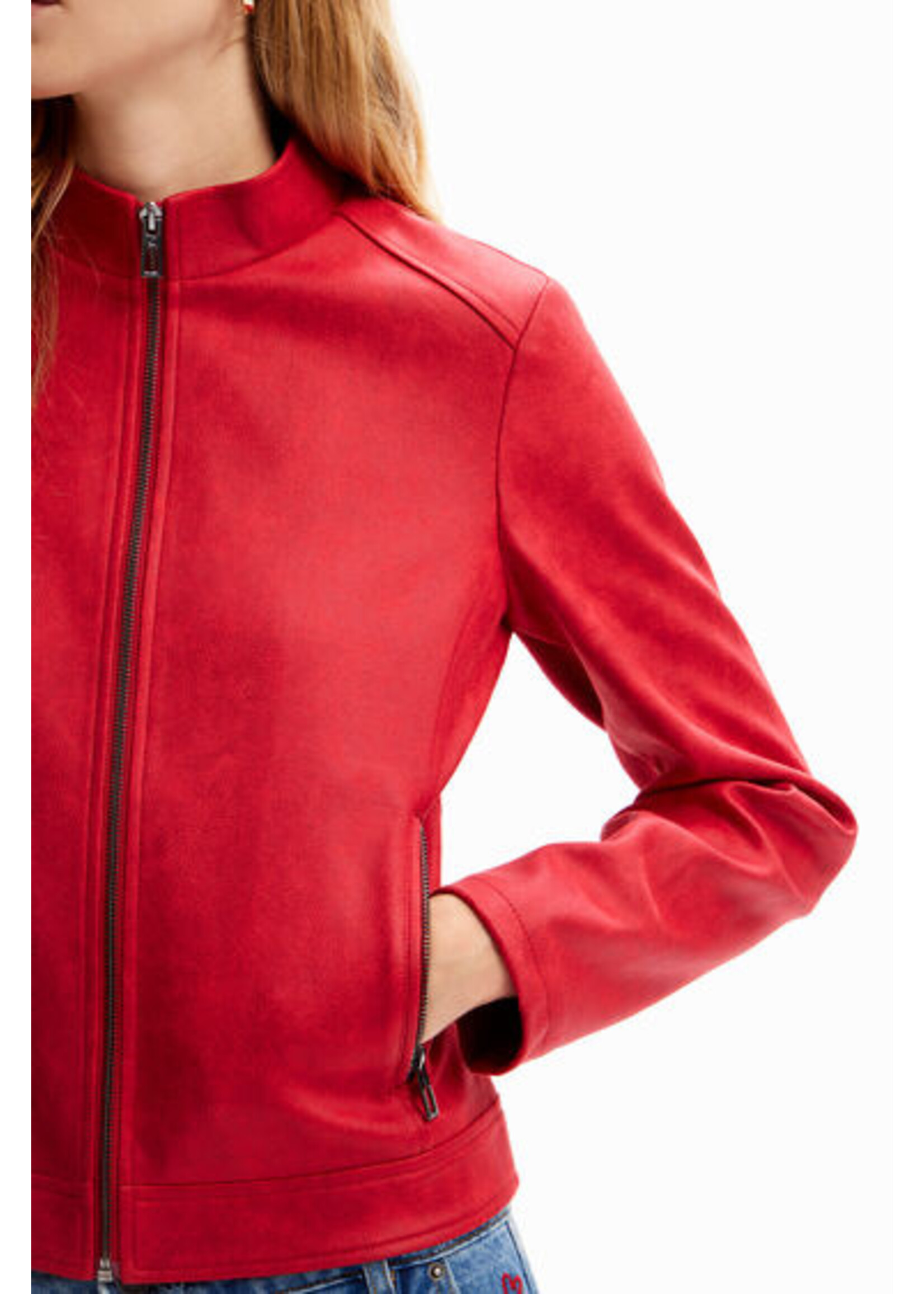 DESIGUAL Blouson biker ajusté - Rouge