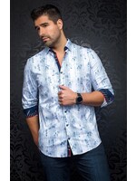 AU NOIR Men's light blue stretch knit shirt-Rubio