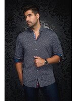 AU NOIR Men's Premium stretch dress shirt-WALLACE BLACK