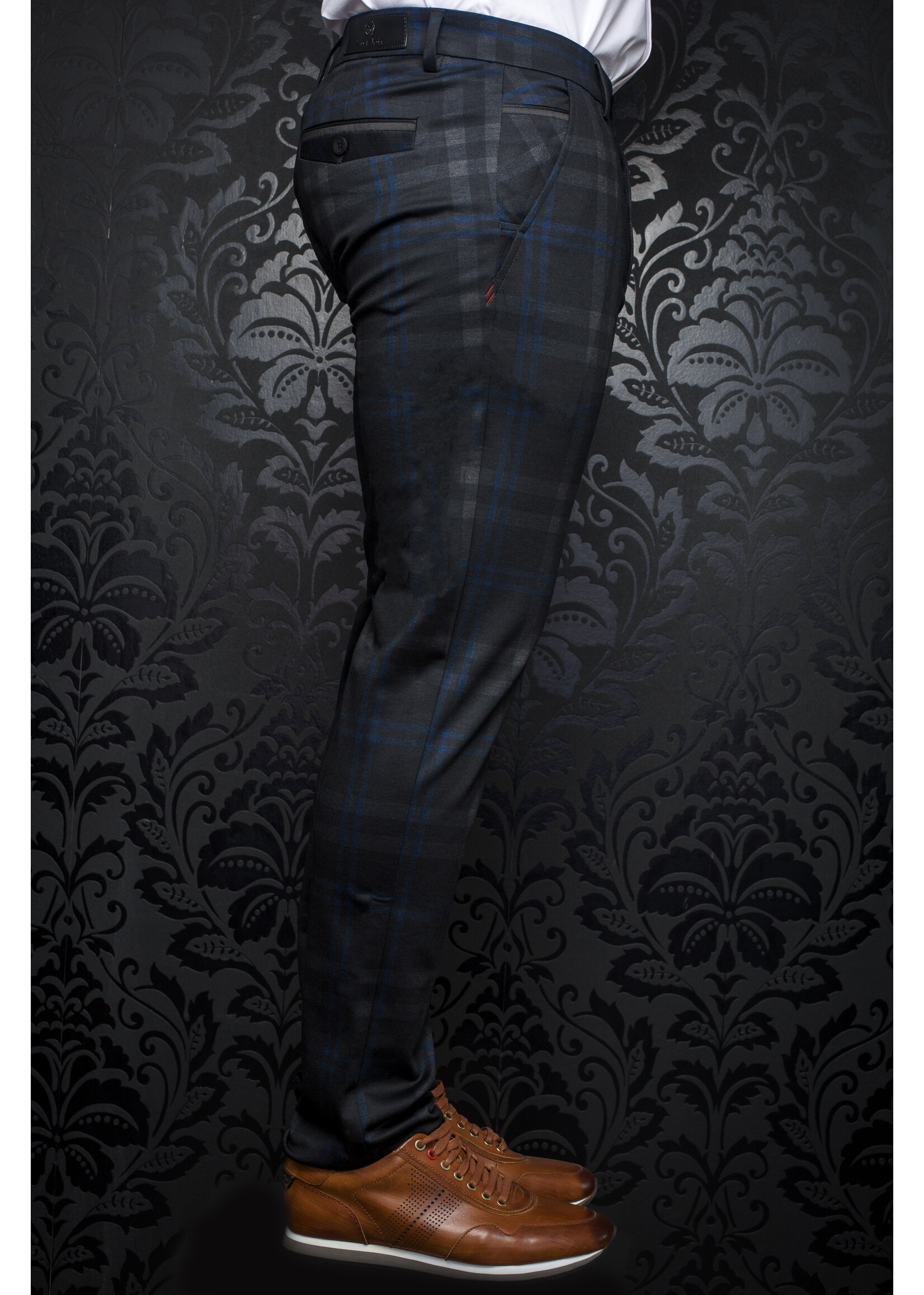 AU NOIR Men's stretch dress pants-Beretta-Leonardo Black-Indigo