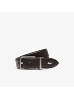 LACOSTE Ceinture réversible en cuir piqué à boucle gravée Lacoste Marron Noir-Homme