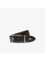 LACOSTE Men's Engraved Buckle Reversible Piqué Leather Belt