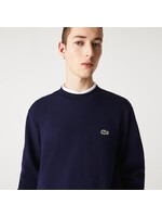 LACOSTE Sweatshirt en molleton gratté de coton biologique pour homme - Marine