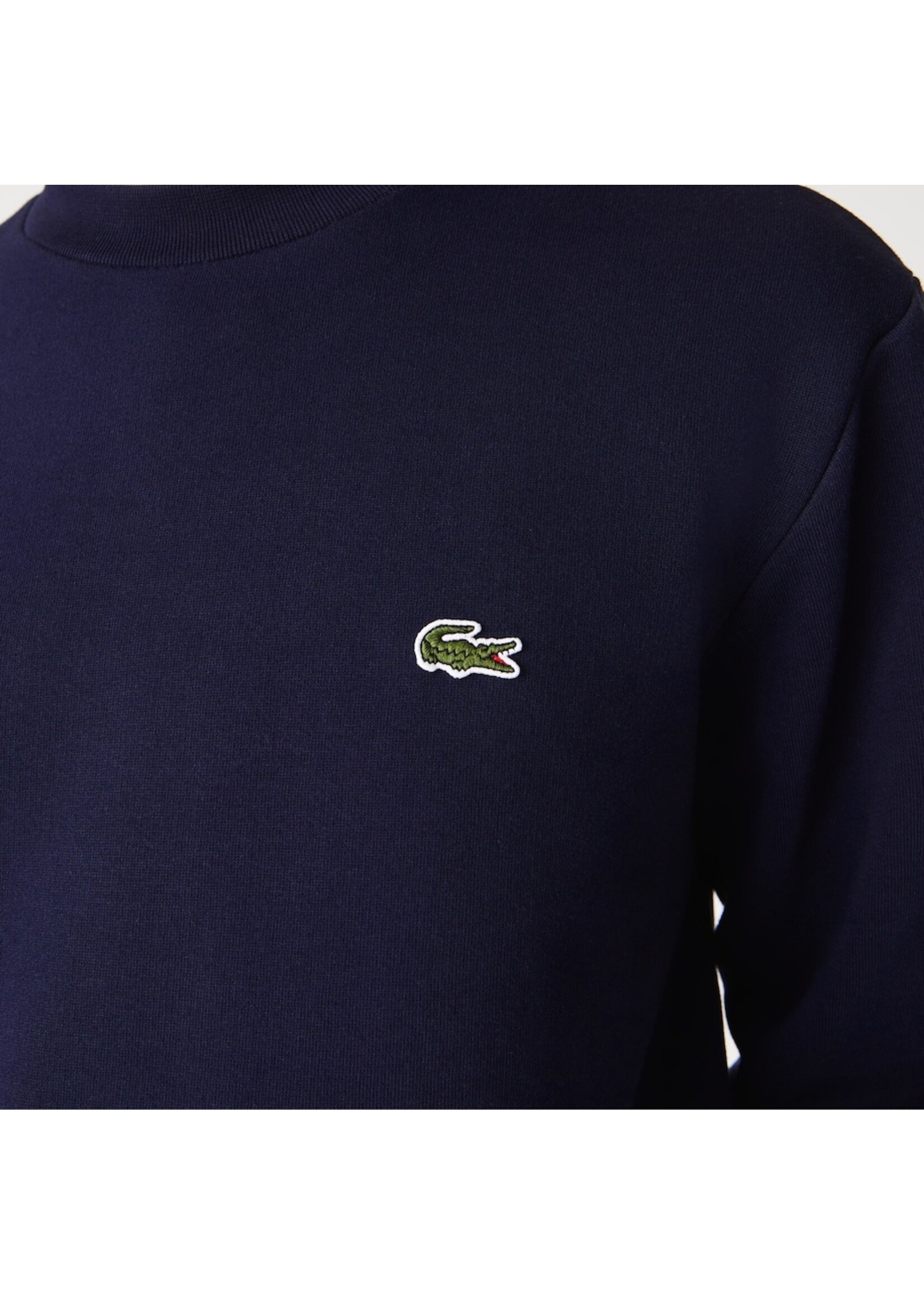 LACOSTE Sweatshirt en molleton gratté de coton biologique pour homme - Marine