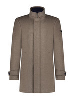 A FISH NAMED FRED Manteau long uni en laine Sable-Homme