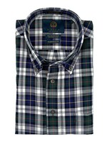 VIYELLA Viyella Brunswick Green Plaid Button-Down Collar Sport Shirt