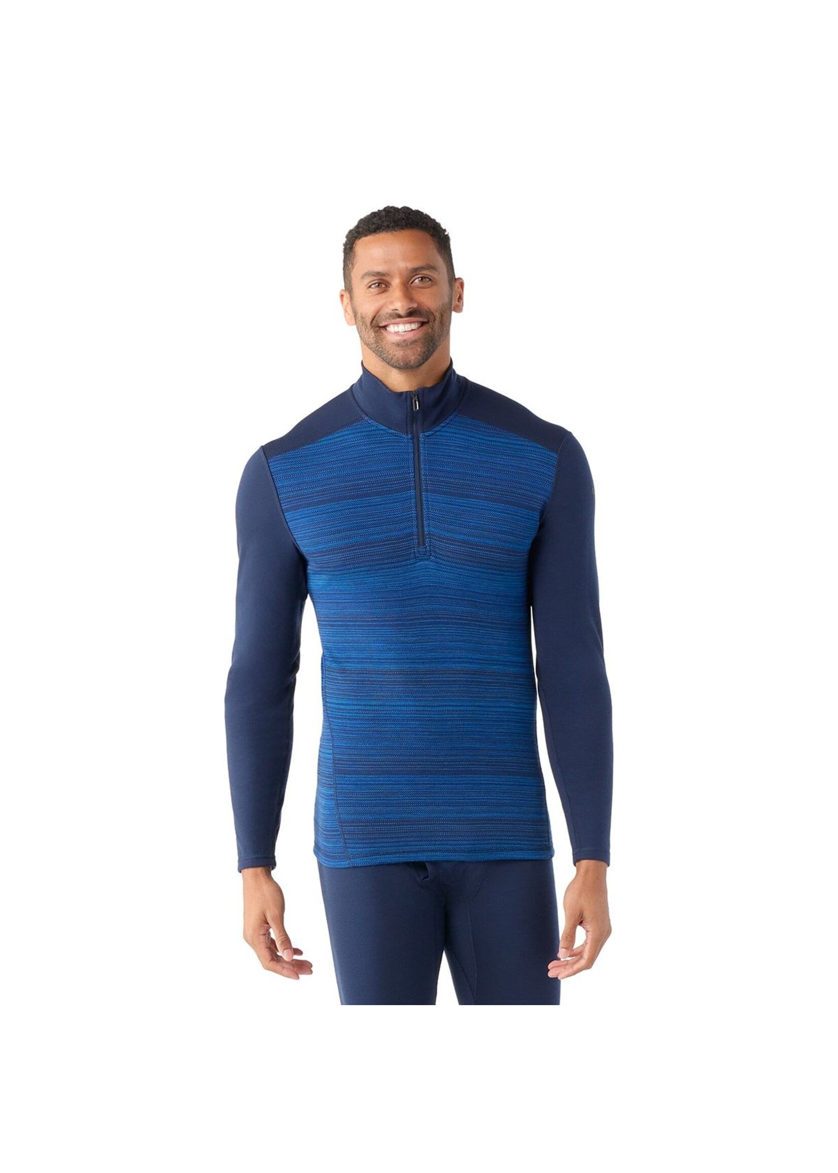 SMARTWOOL Chandail couche de base en mérinos thermal à demi-glissière Marine profond-Homme