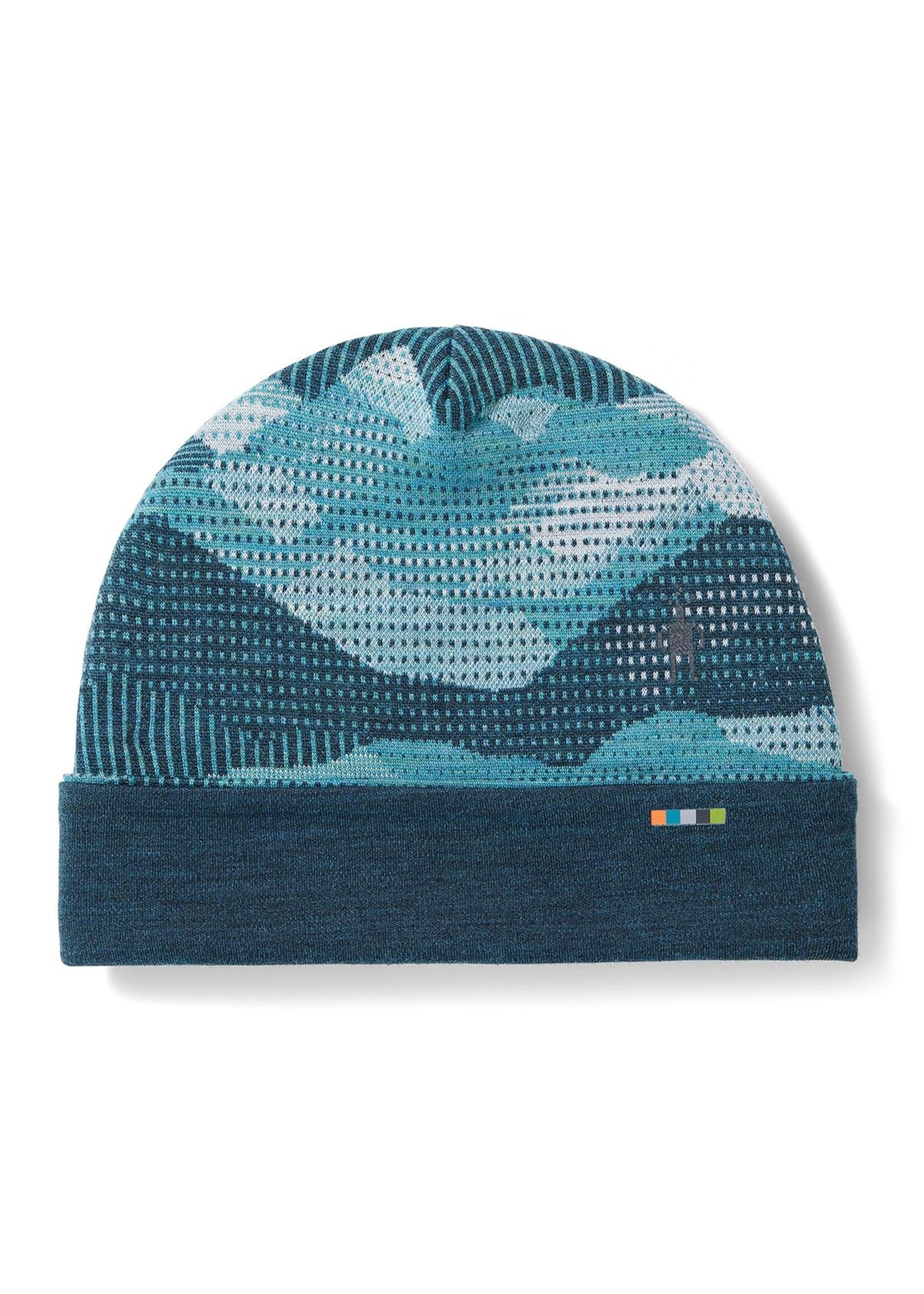 SMARTWOOL Tuque thermale et réversible avec revers en mérinos Paysage de montagne bleu crépuscule-Femme